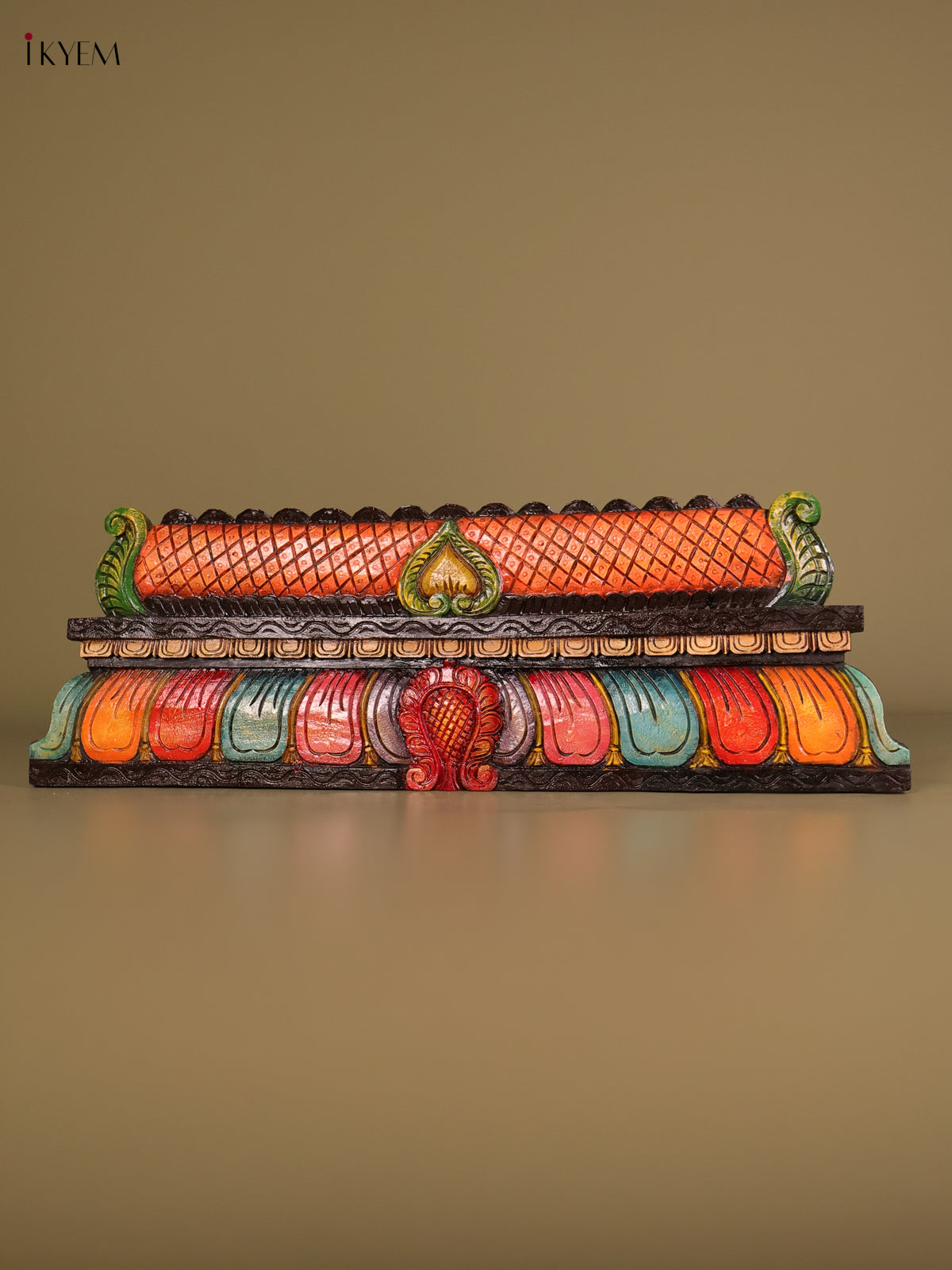 Timeless Wooden Hand Carved Temple Gopuram Panel 2
