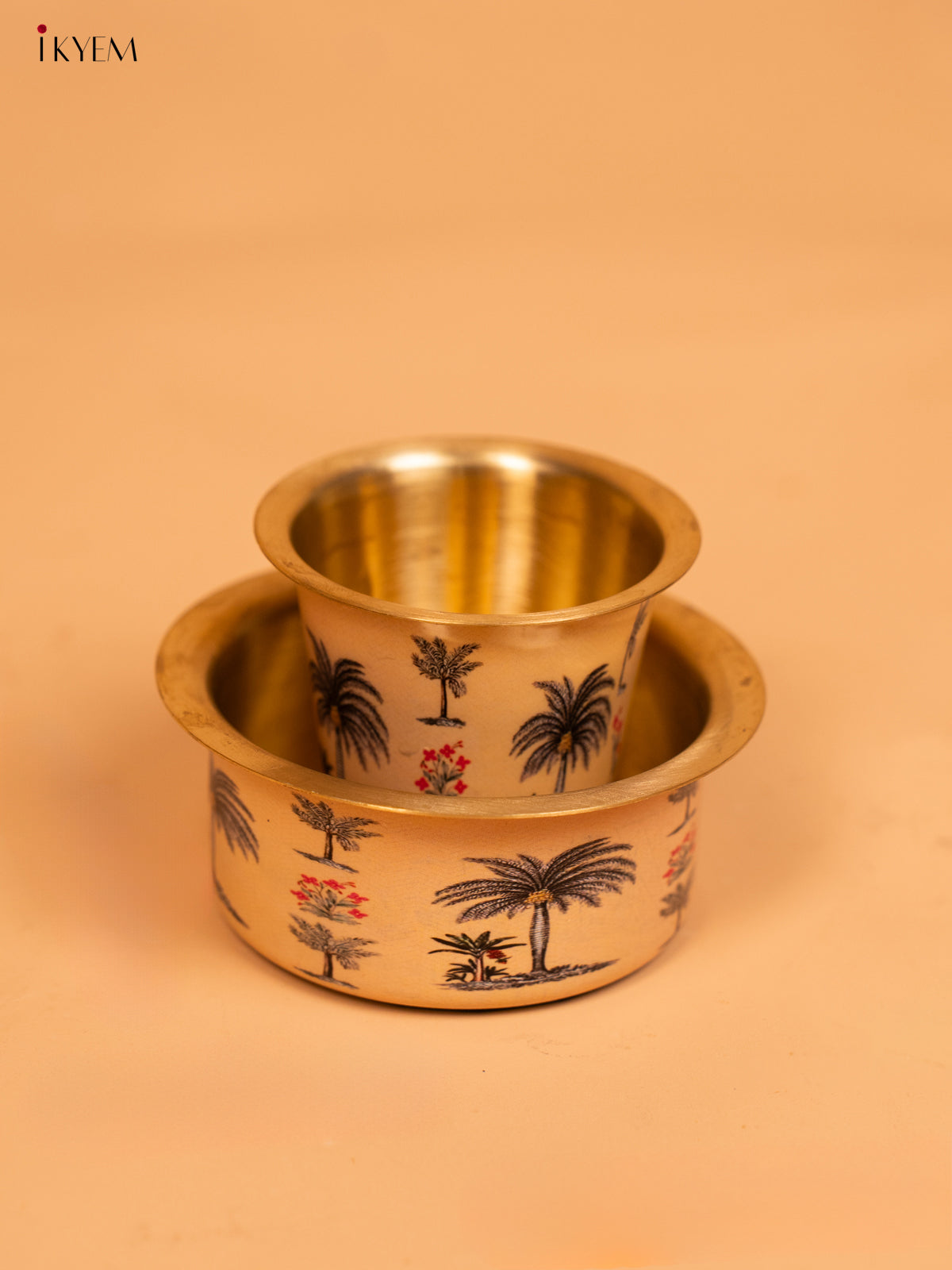 Traditional Digital Tree Printed Brass Dabara Set 1