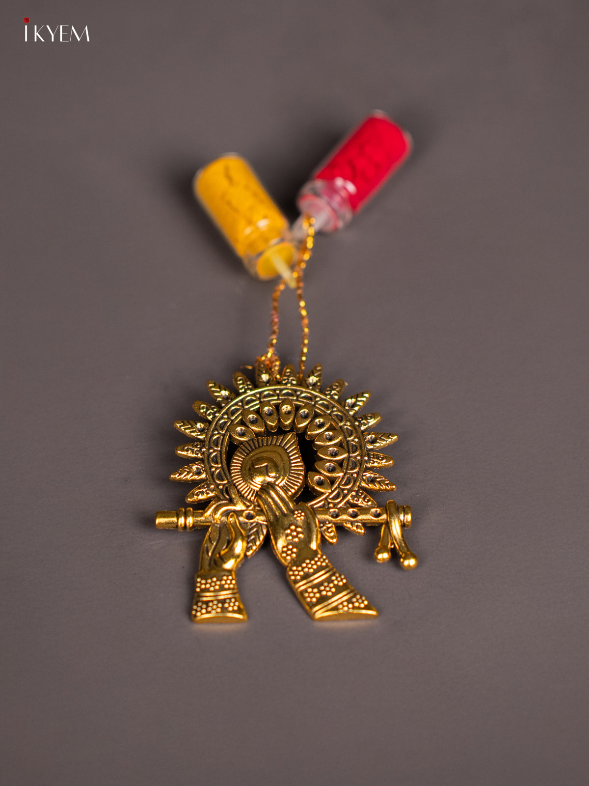 Traditional Krishna Flute Haldi Kumkum Bottle