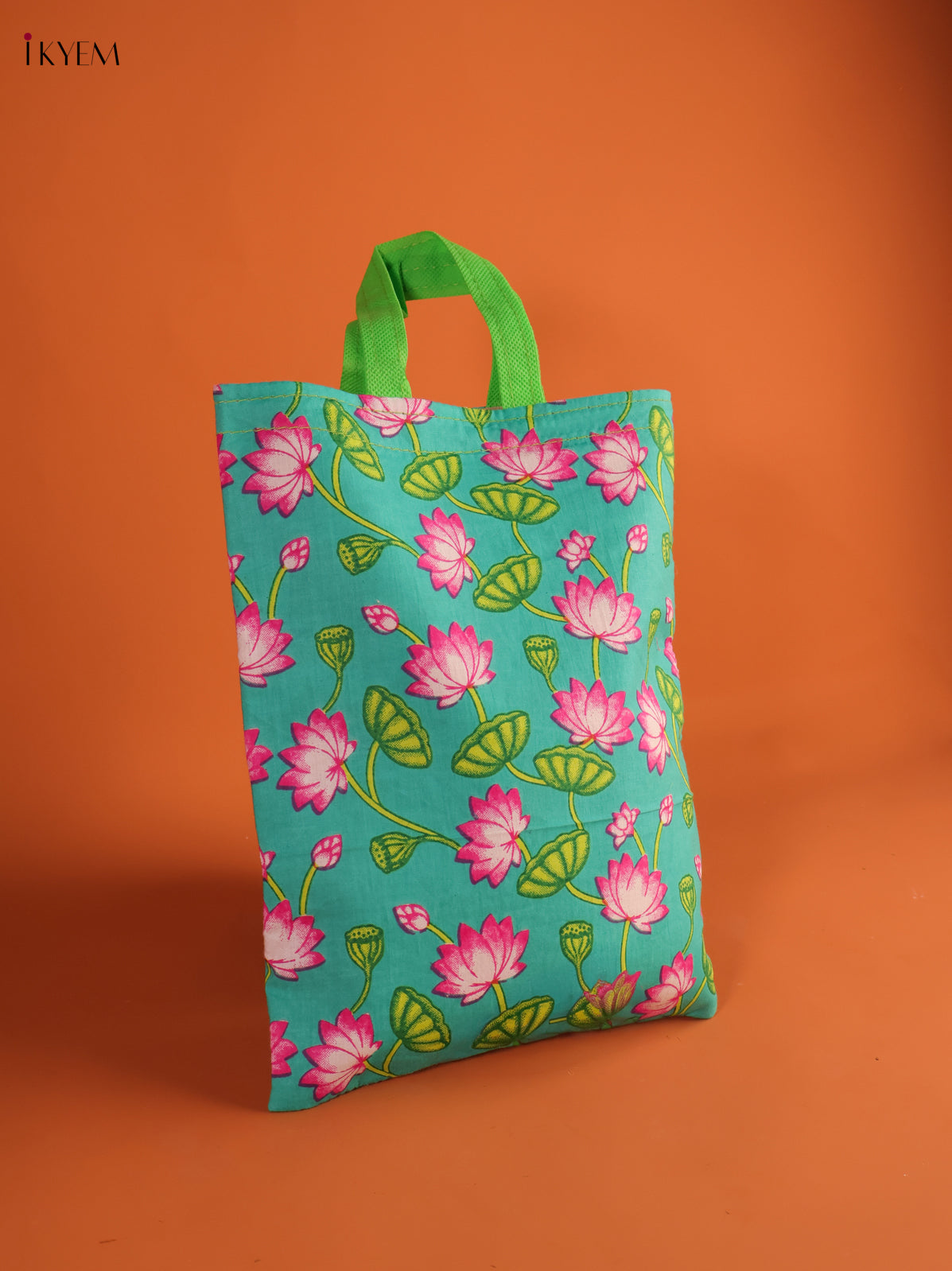 Turquoise Blue Favour Bag With Pichwai Lotus Print 1