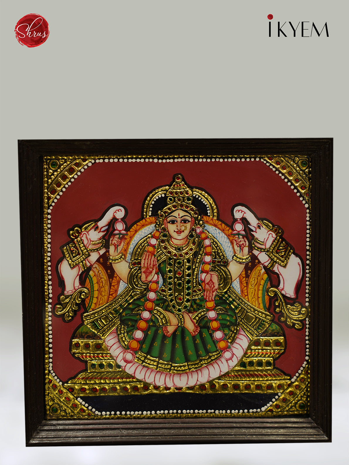 Unique Ashtalakshmi Tanjore Painting in Teak Wood Frame 7