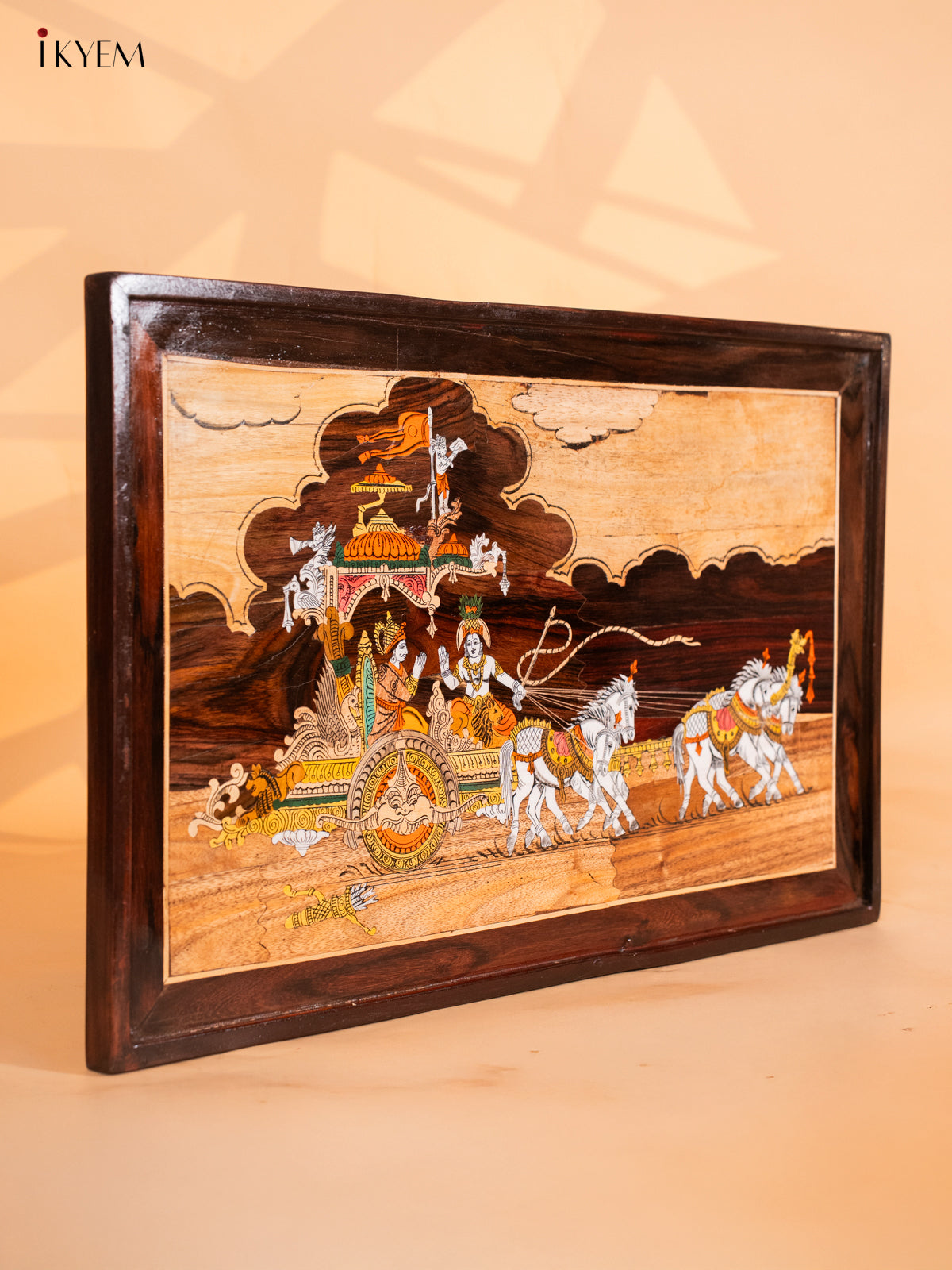 Unique Geethopadesam Mysore Rosewood Inlay 3D Panel 3