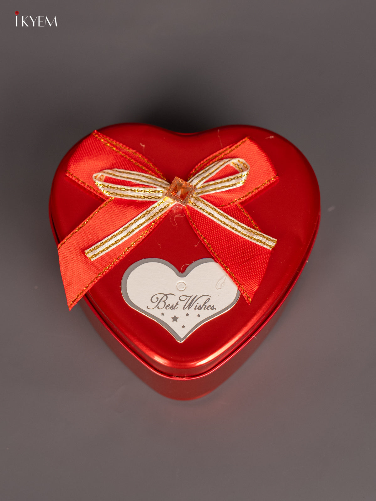 Unique Heart Shaped Red Tin Box - (3.5×3.5) Inch
