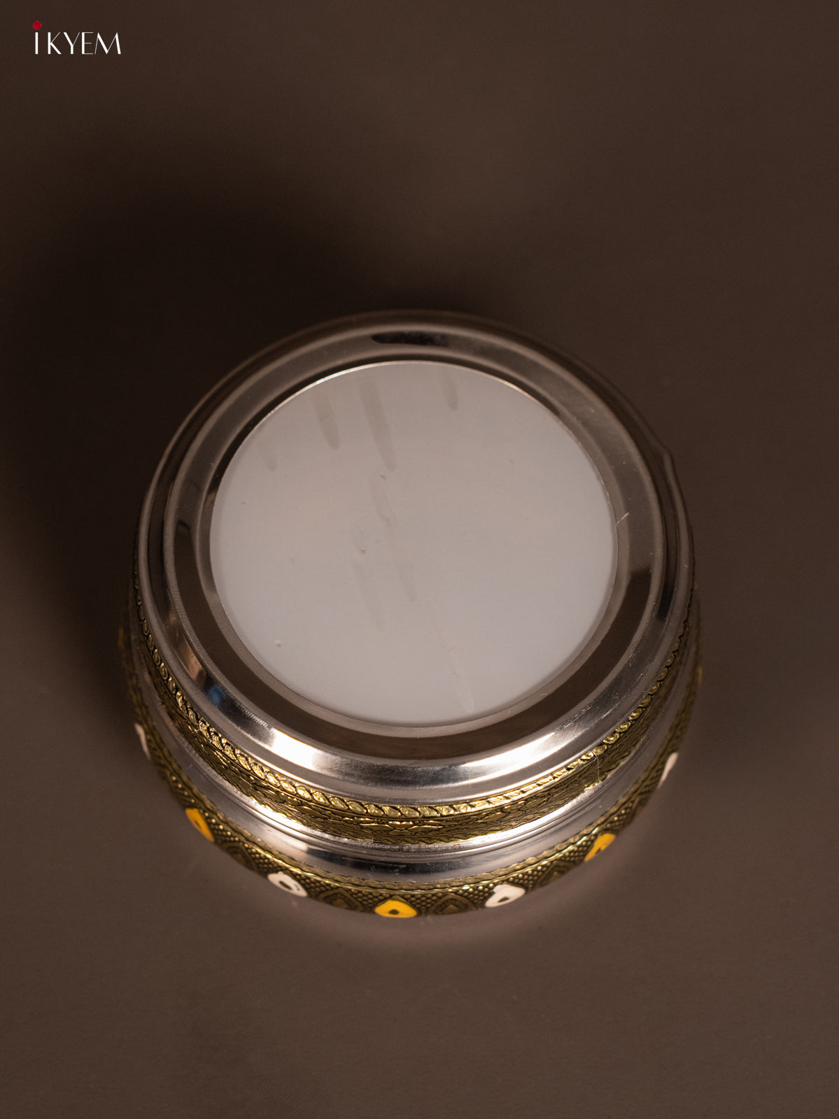 Unique Meenakari Oxidised Dabba with Transparent Fiber Glass Lid 2