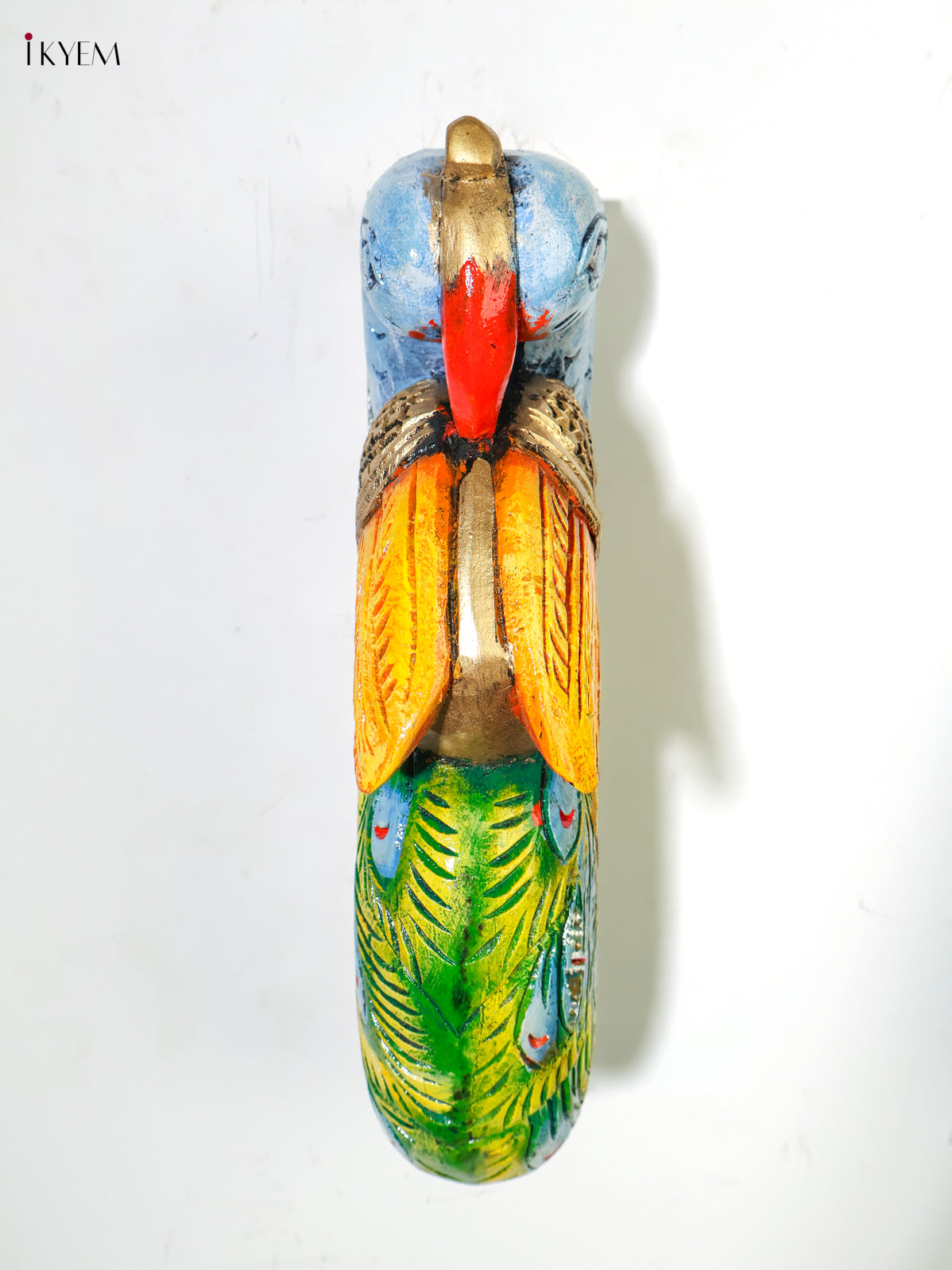 Unique Set of 2 Hand Painted Wooden Peacock Wall Brackets 2