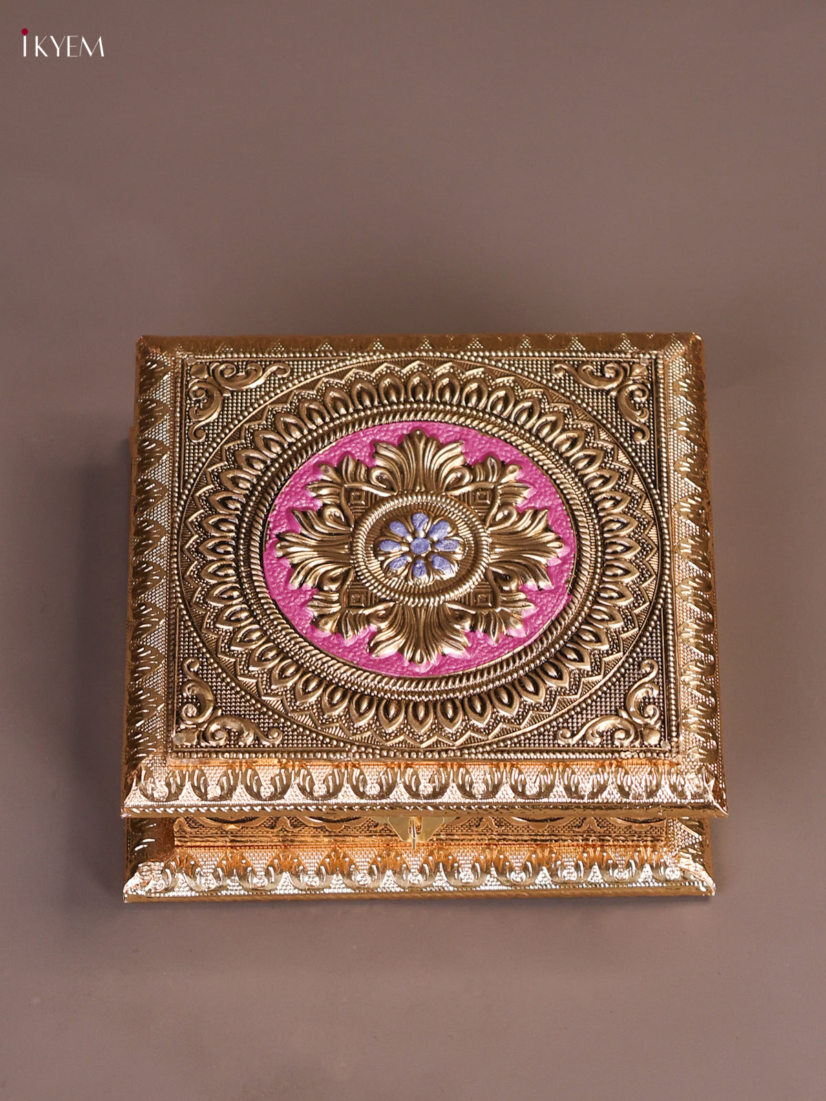 Unique Wooden Dry Fruit Box In Pink With Floral Design