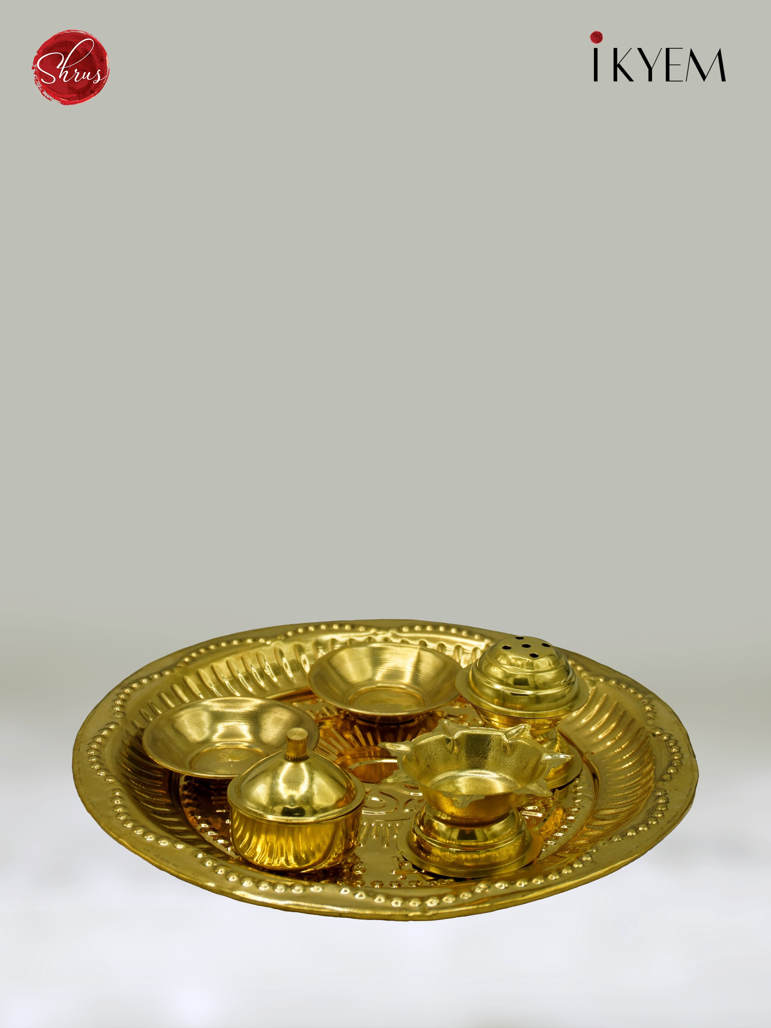 Brass Aarathi with kumkum , incense stand - Pooja Article