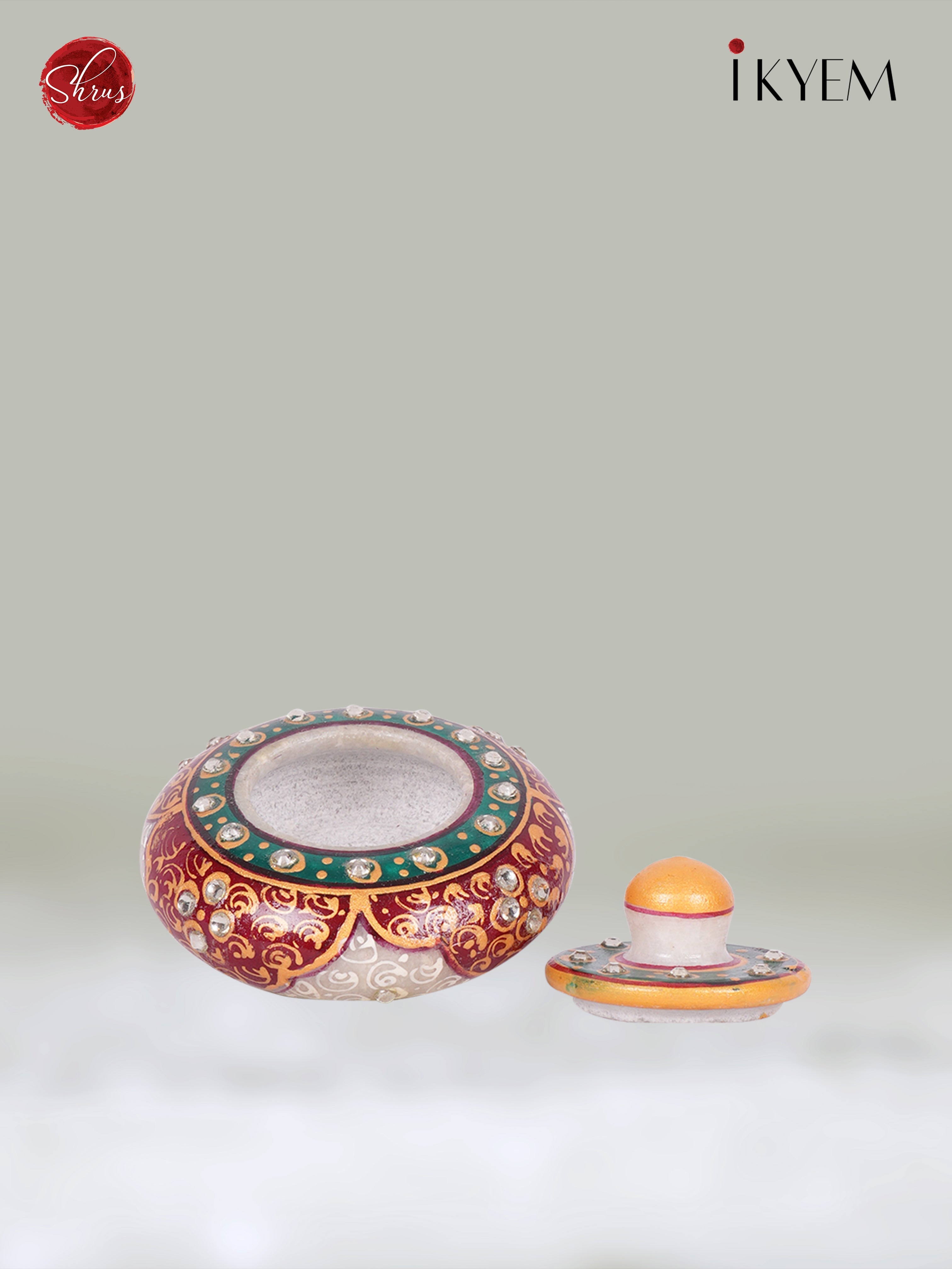 Marble Dust handpainted ceramic jar with lid  - Return Gift