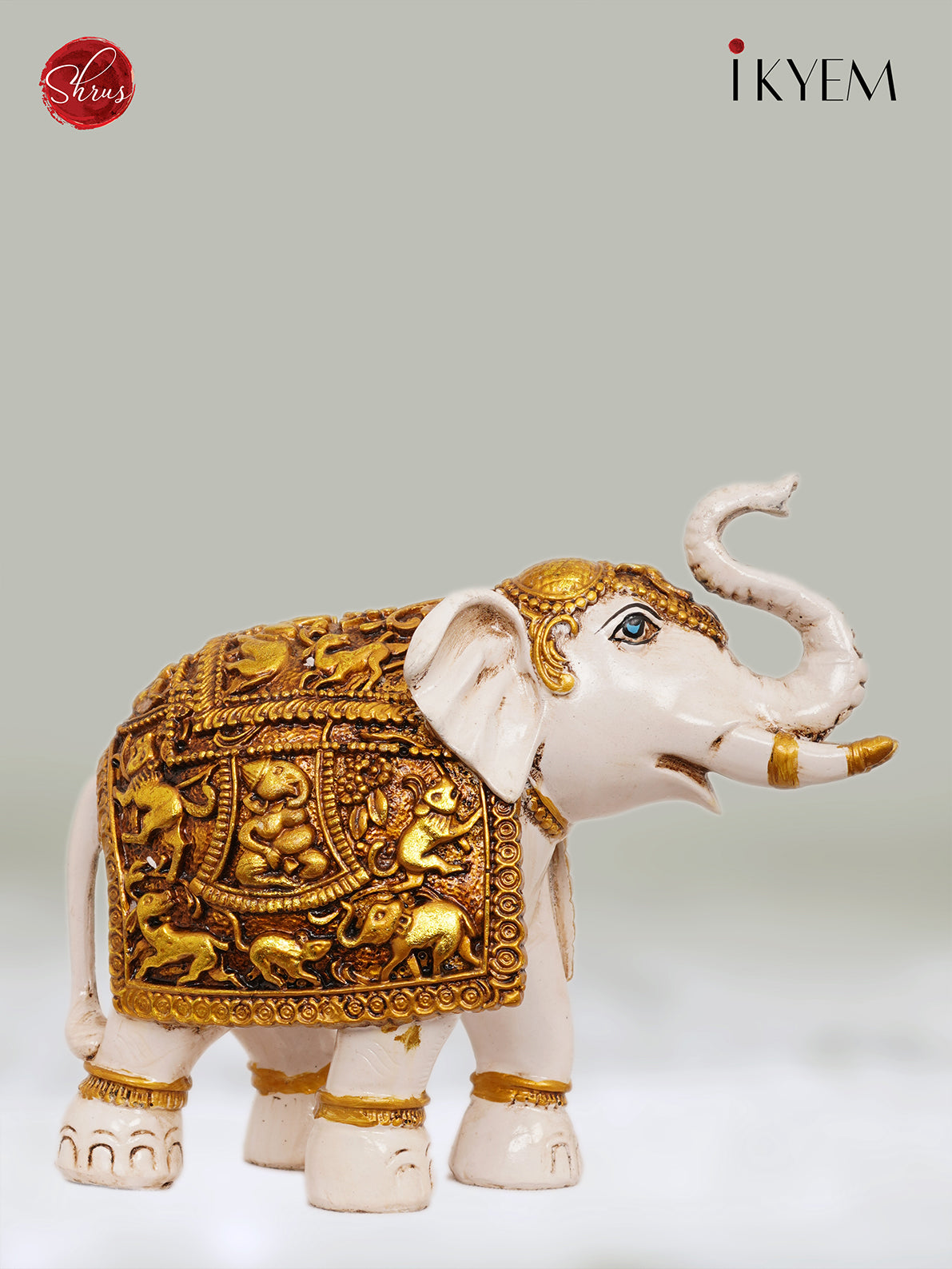 Gold Hand painted Elephant (Ceramic) - Return Gift
