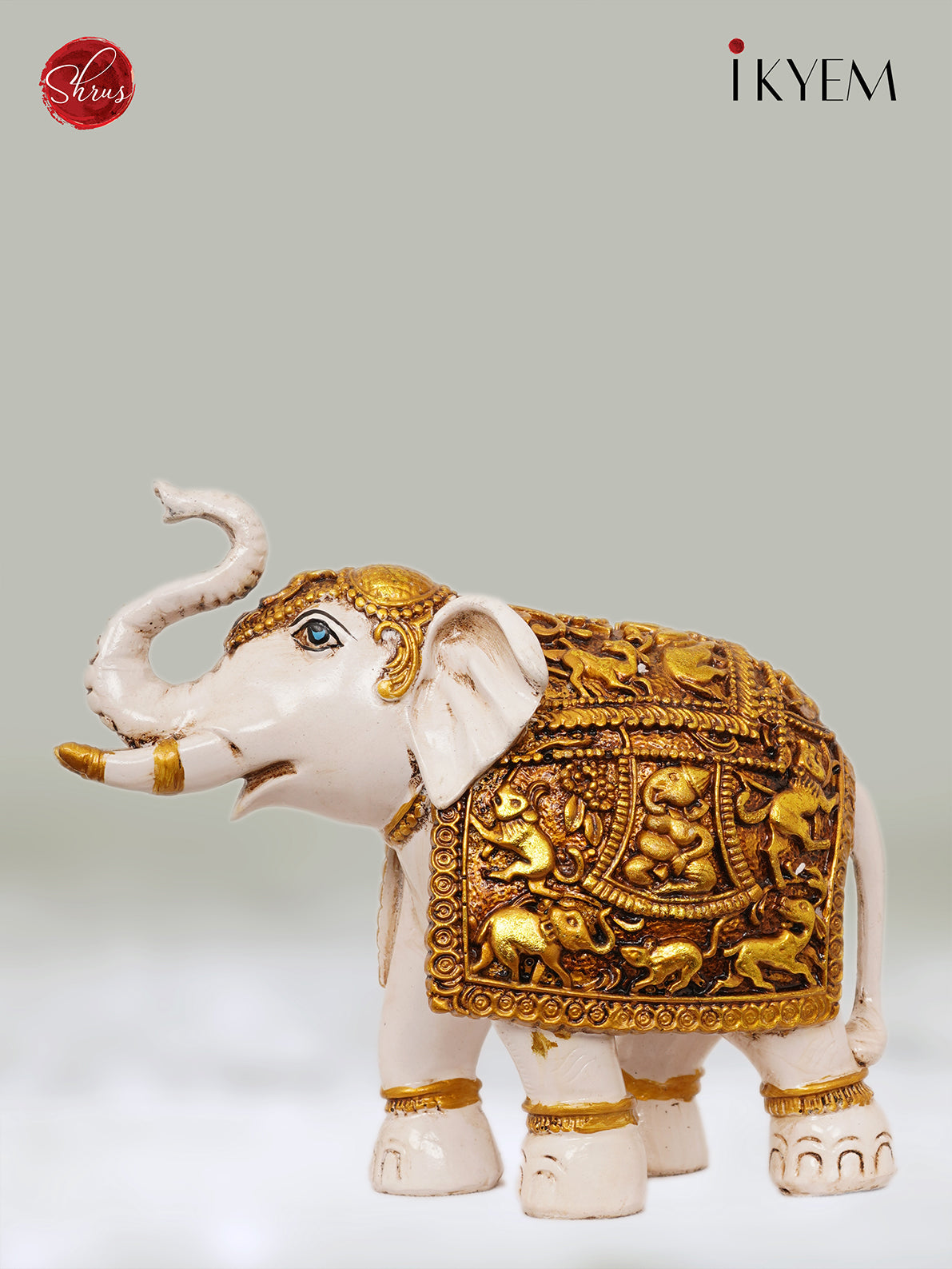 Gold Hand painted Elephant (Ceramic) - Return Gift