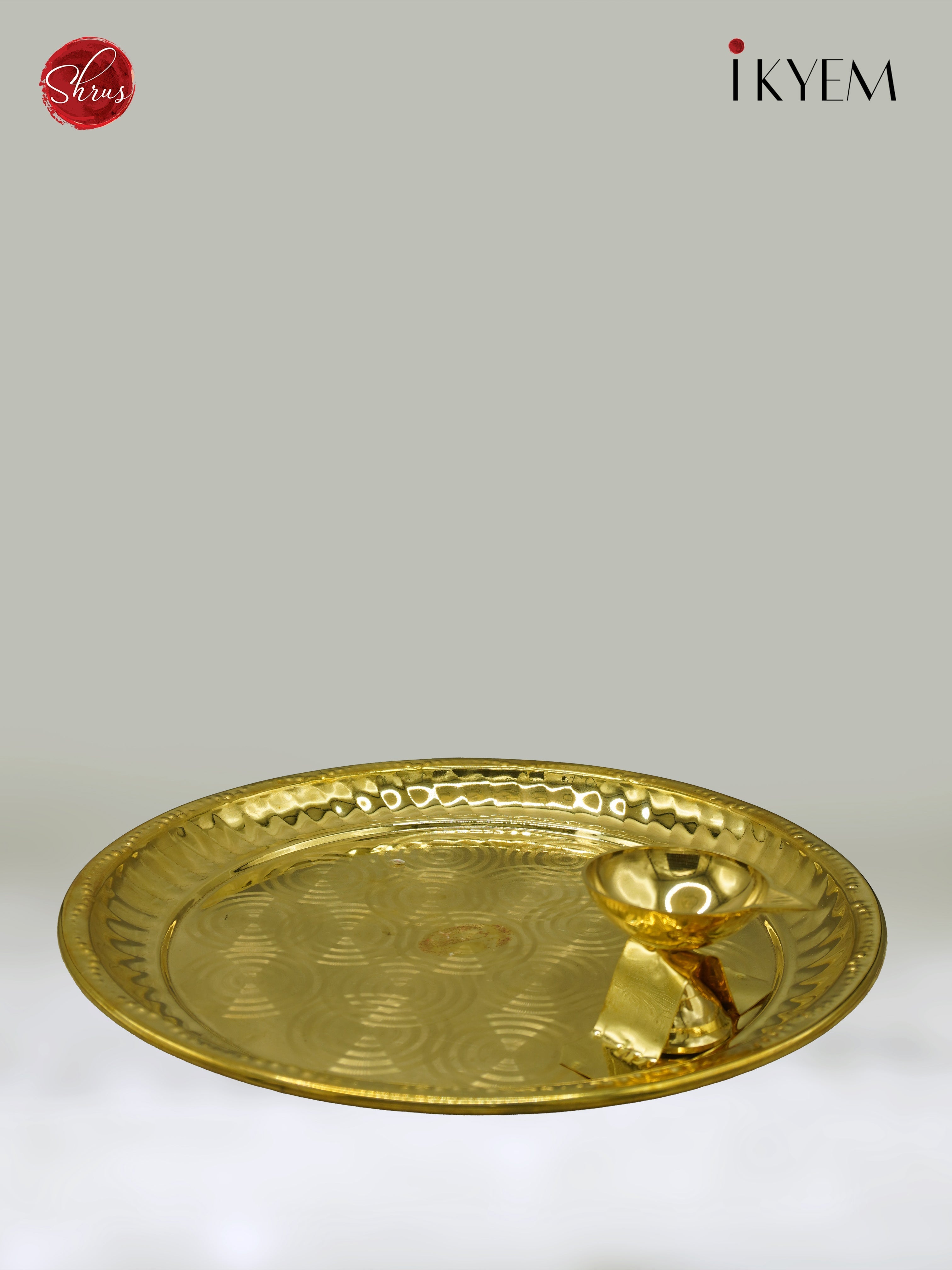 Aarathi Brass plate - Pooja Article - 1.9 Inch - 3E31043