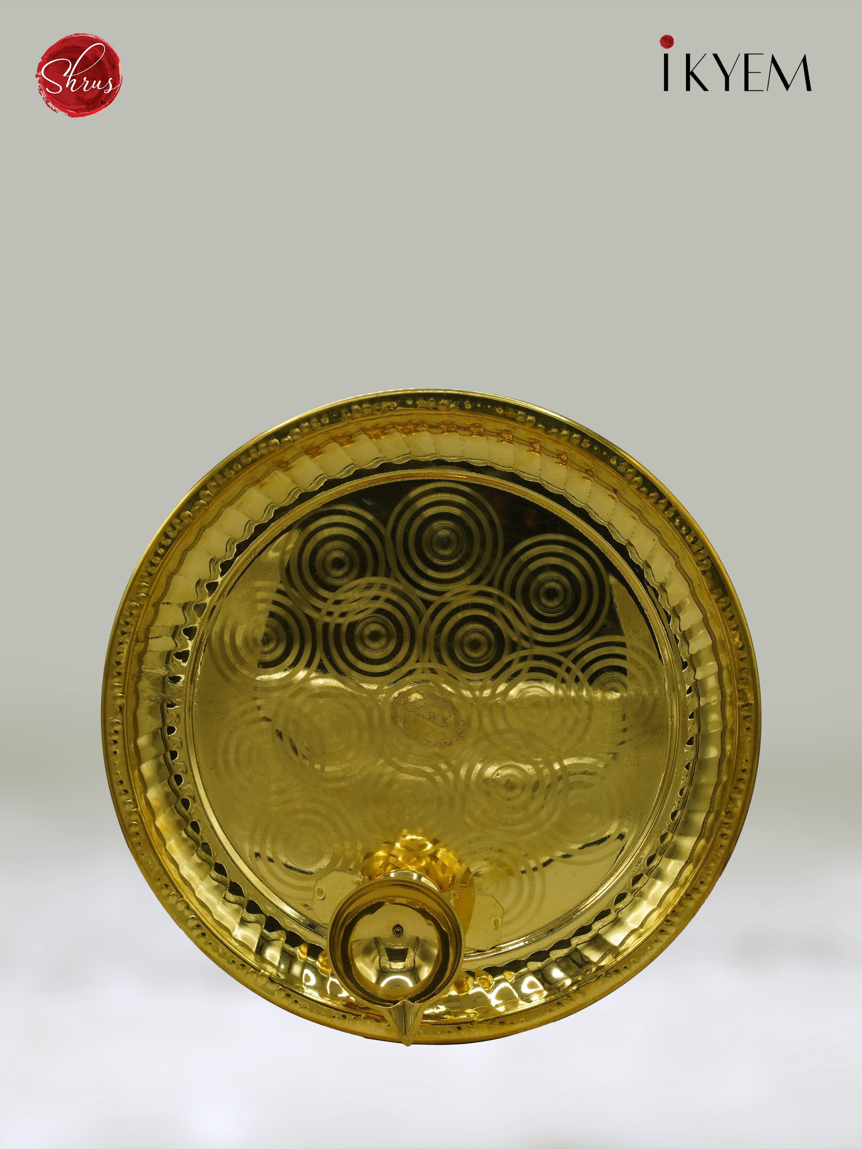 Aarathi Brass plate - Pooja Article - 1.9 Inch - 3E31043