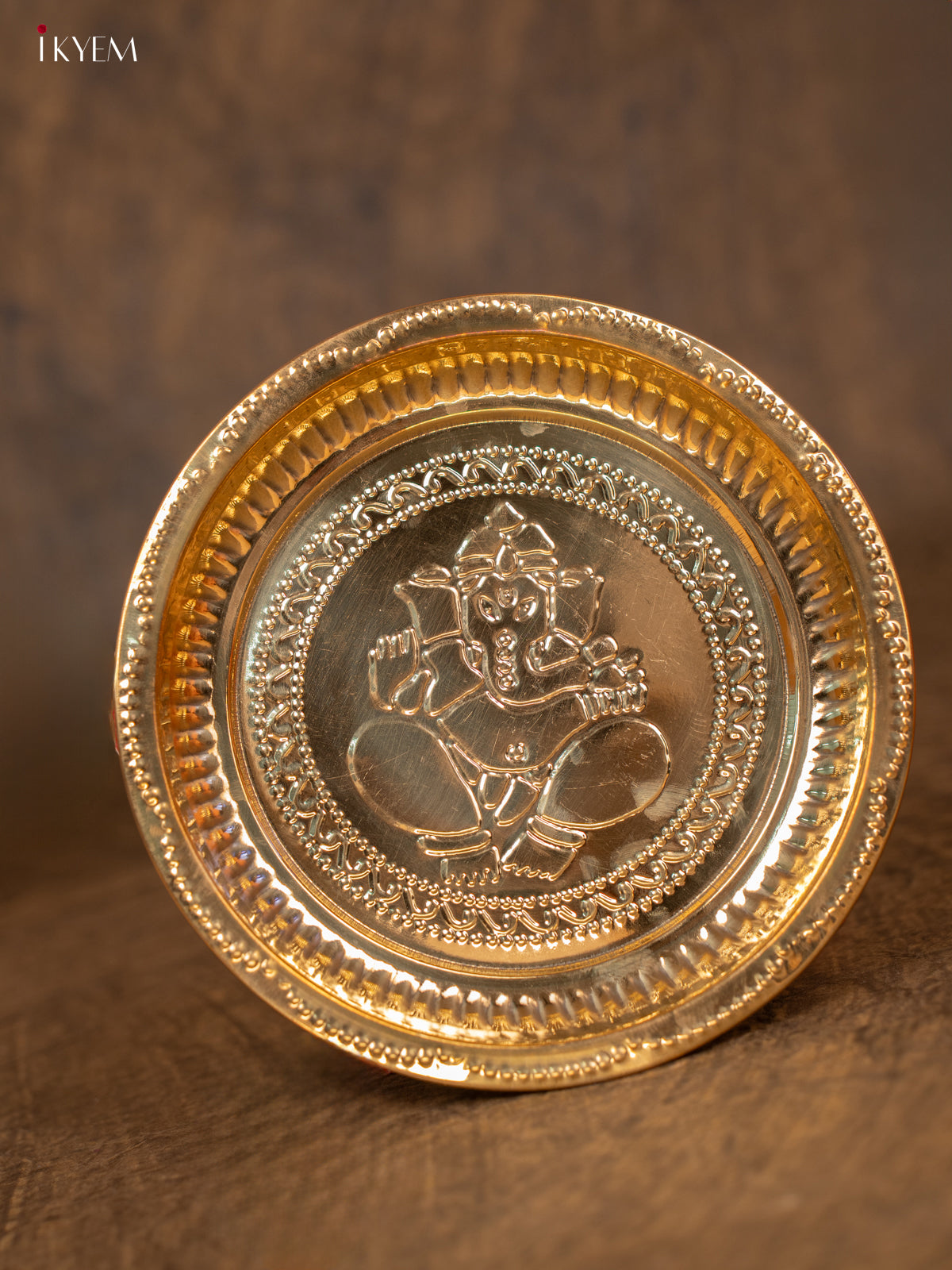 Brass Pooja Plate - Ganesha Design - 3E31060