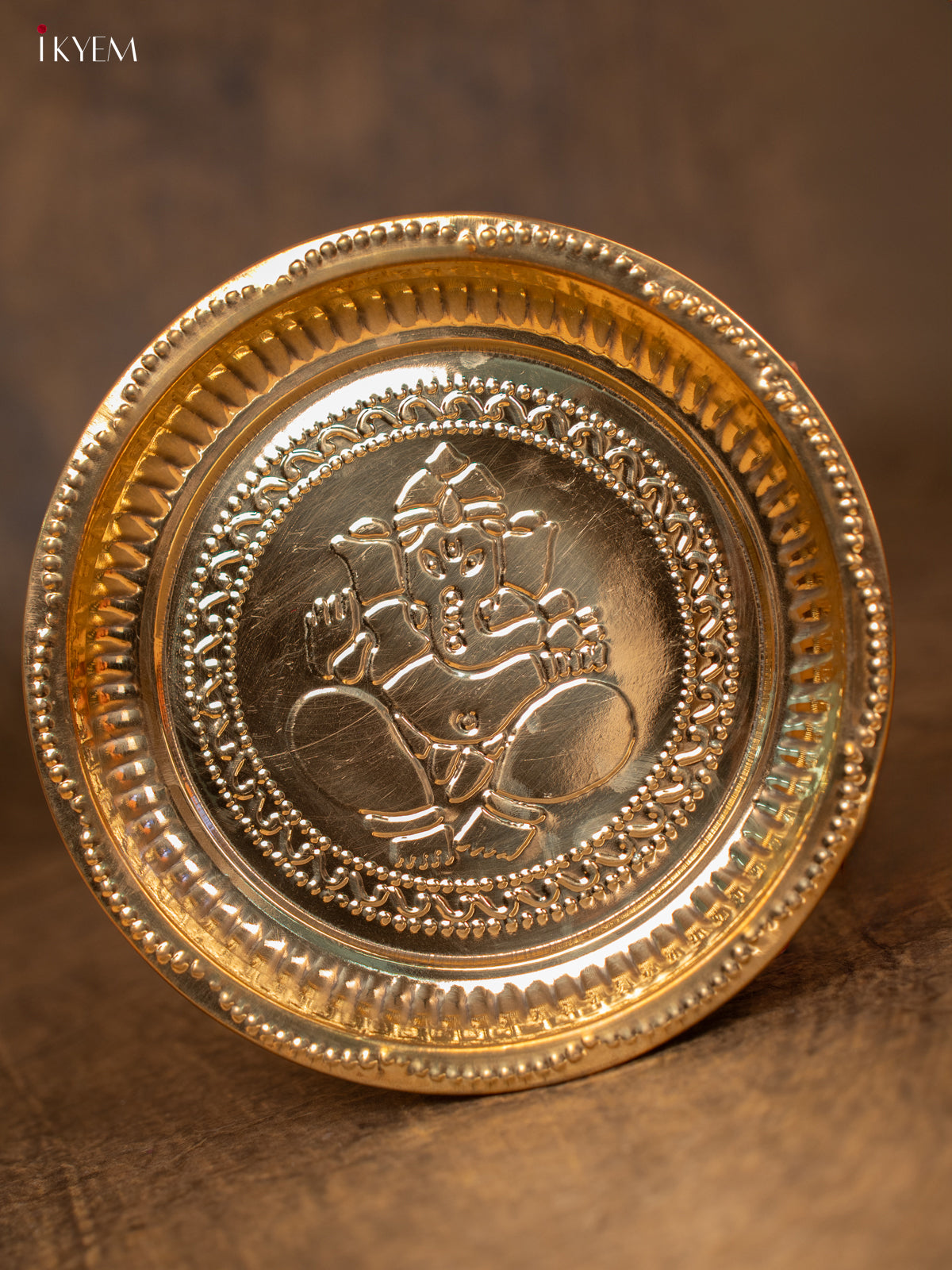 Brass Pooja Plate - Ganesha Design - 3E31060