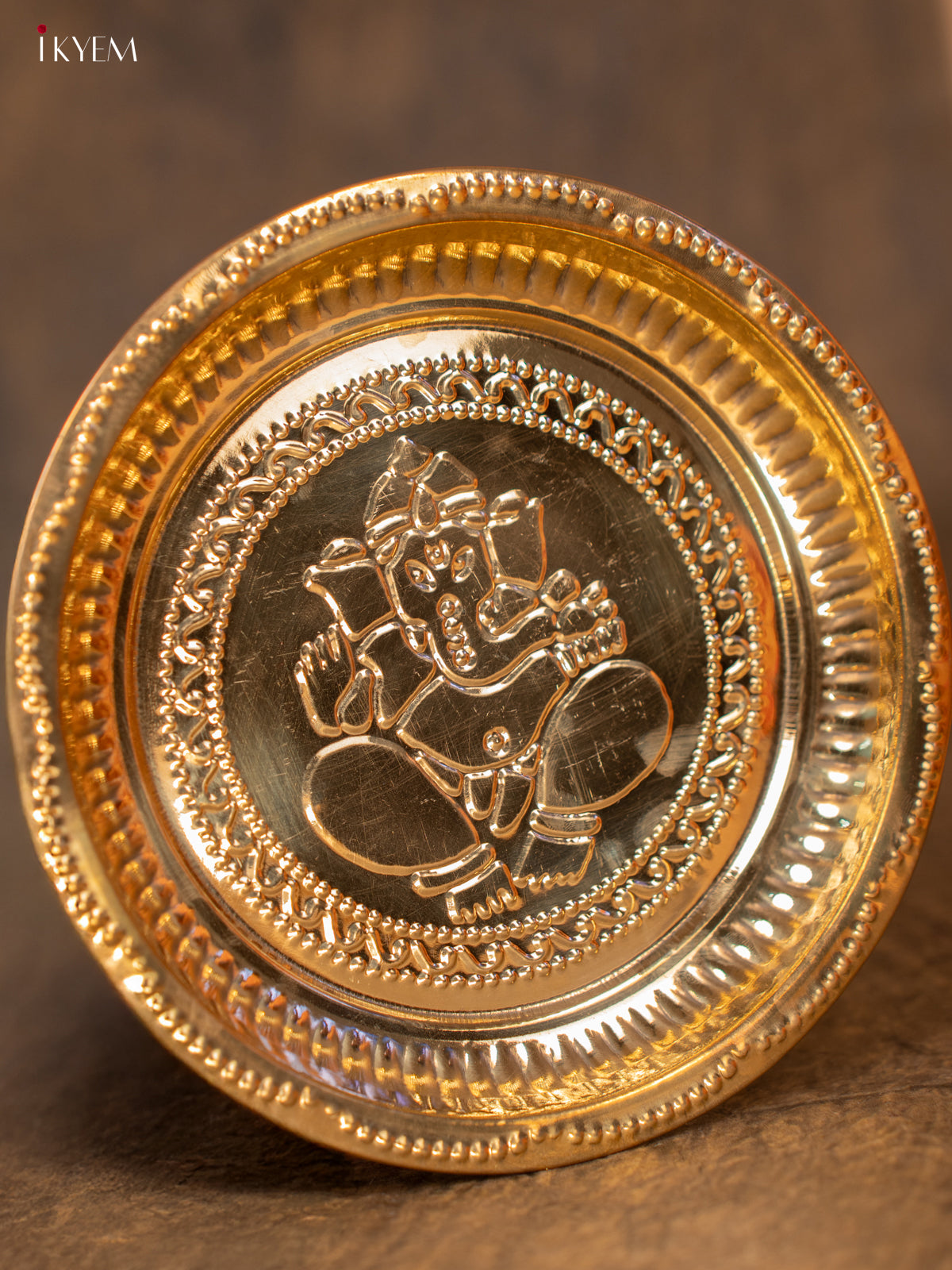 Brass Pooja Plate - Ganesha Design - 3E31060