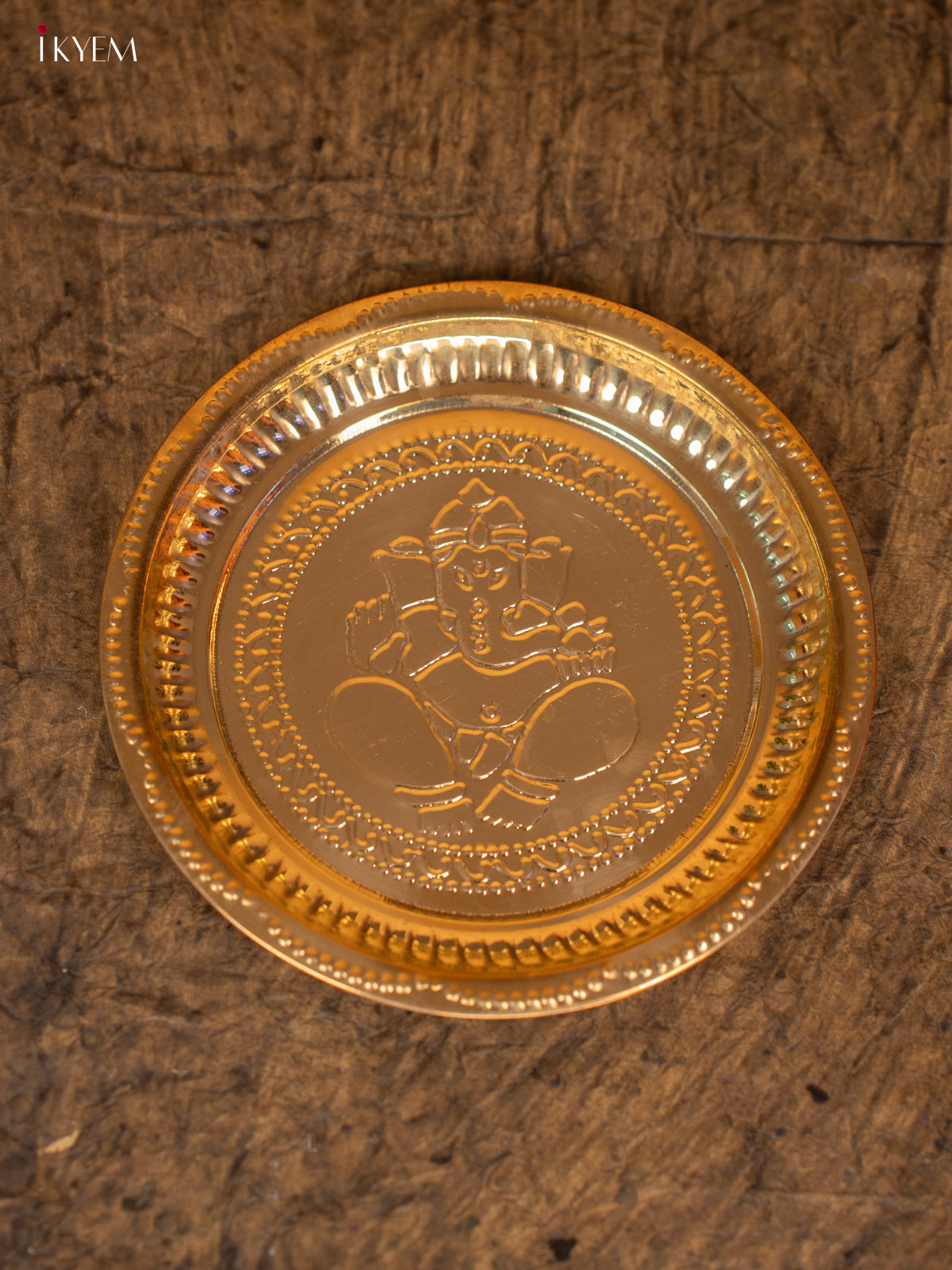 Brass Pooja Plate - Ganesha Design - 3E31060