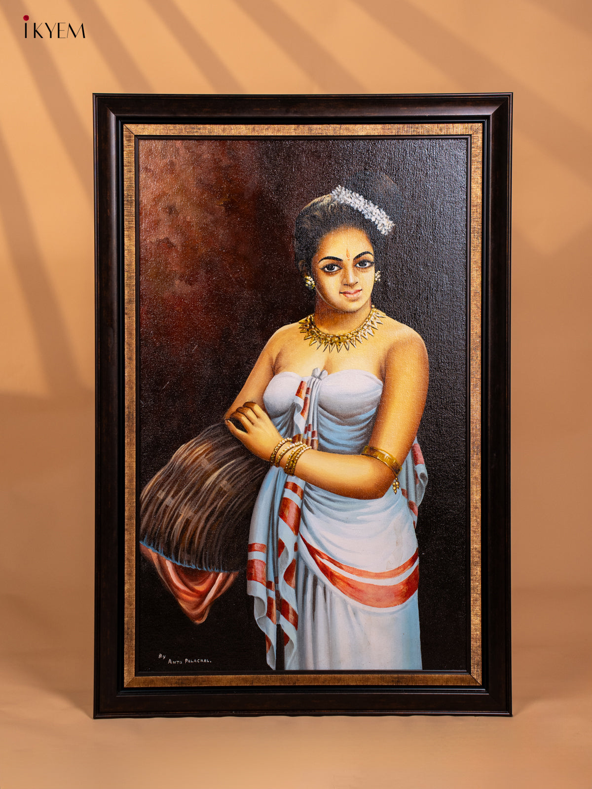 Lady with a Poo Koodai - A Full Painted Artwork