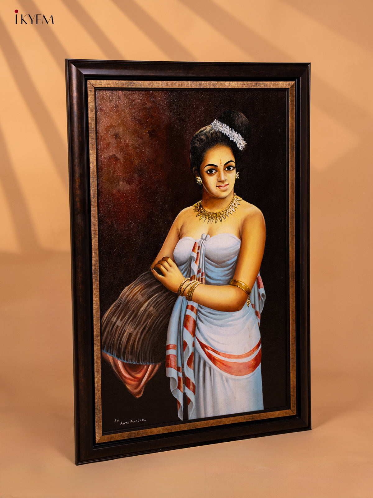 Lady with a Poo Koodai - A Full Painted Artwork