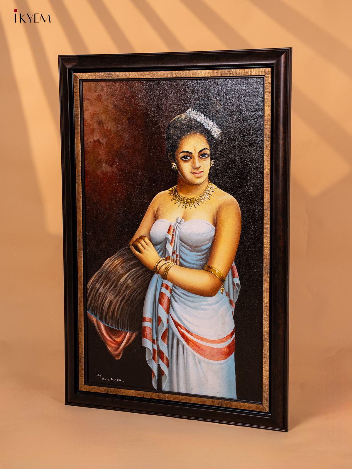 Lady with a Poo Koodai - A Full Painted Artwork