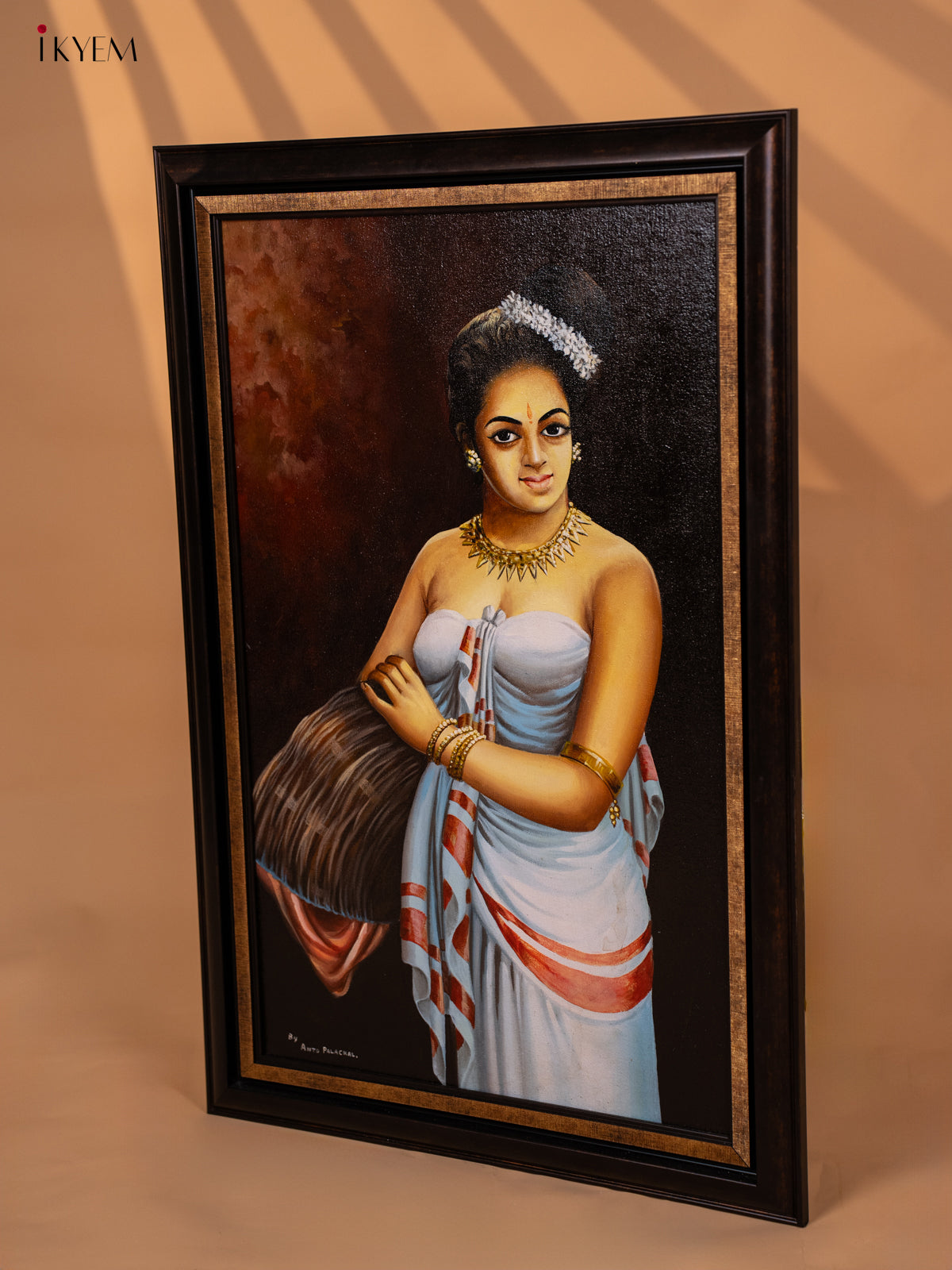 Lady with a Poo Koodai - A Full Painted Artwork