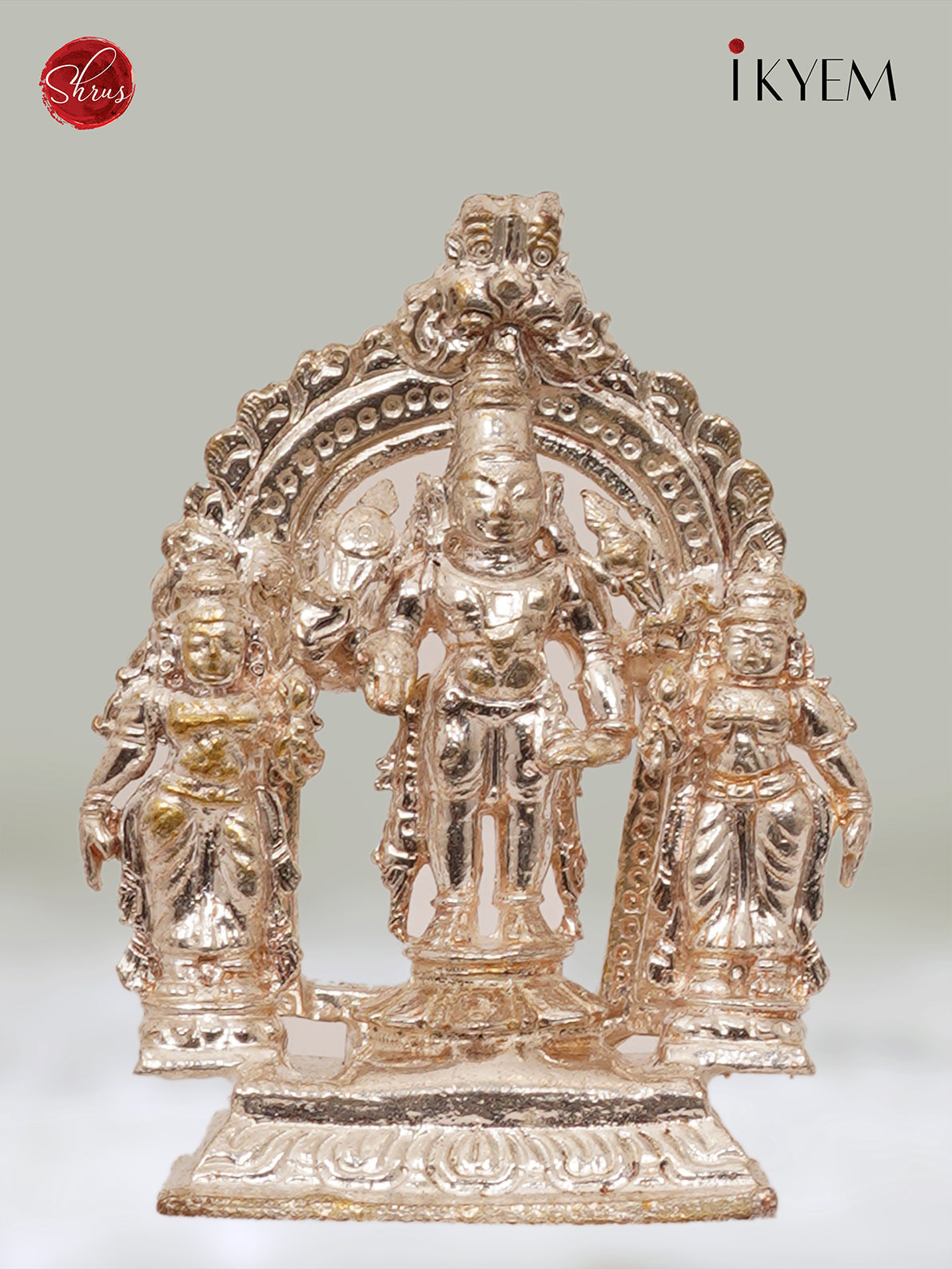 Lord Vishnu with Bhudevi and Sridevi Copper Idol