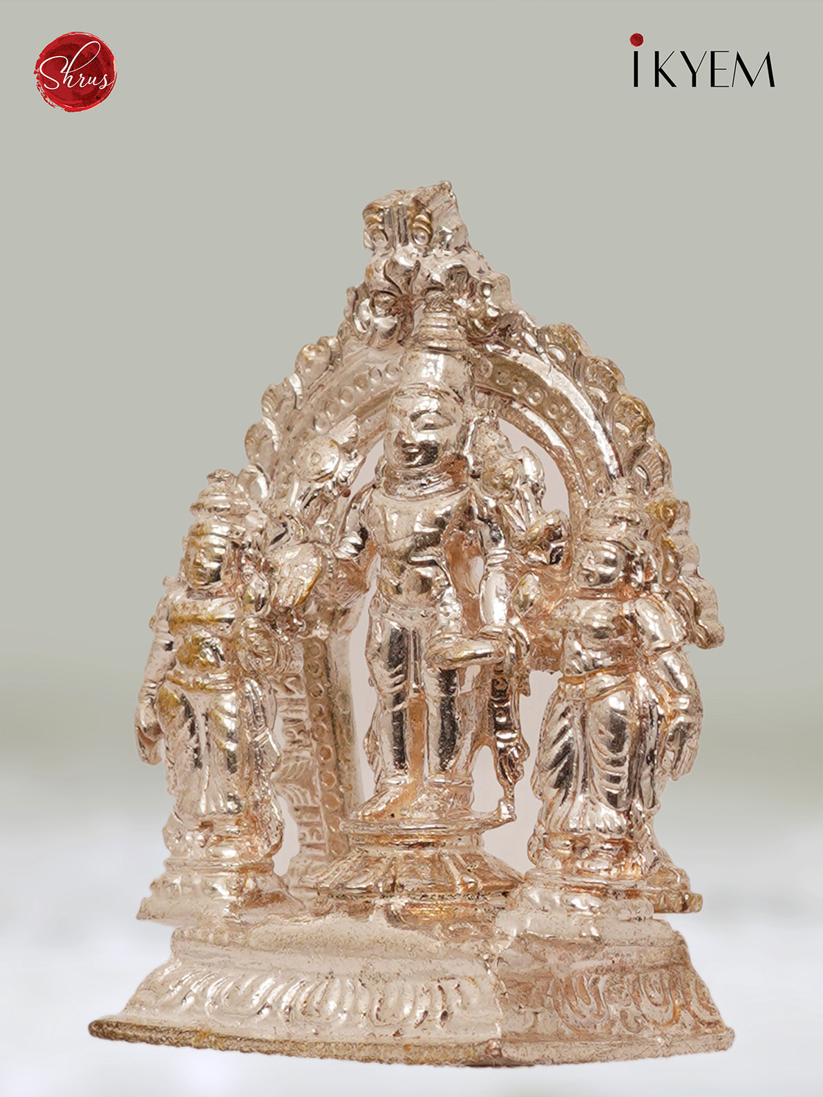 Lord Vishnu with Bhudevi and Sridevi Copper Idol