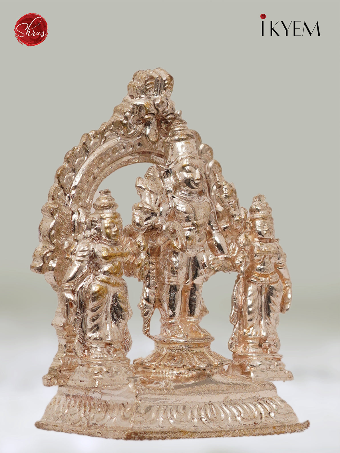 Lord Vishnu with Bhudevi and Sridevi Copper Idol