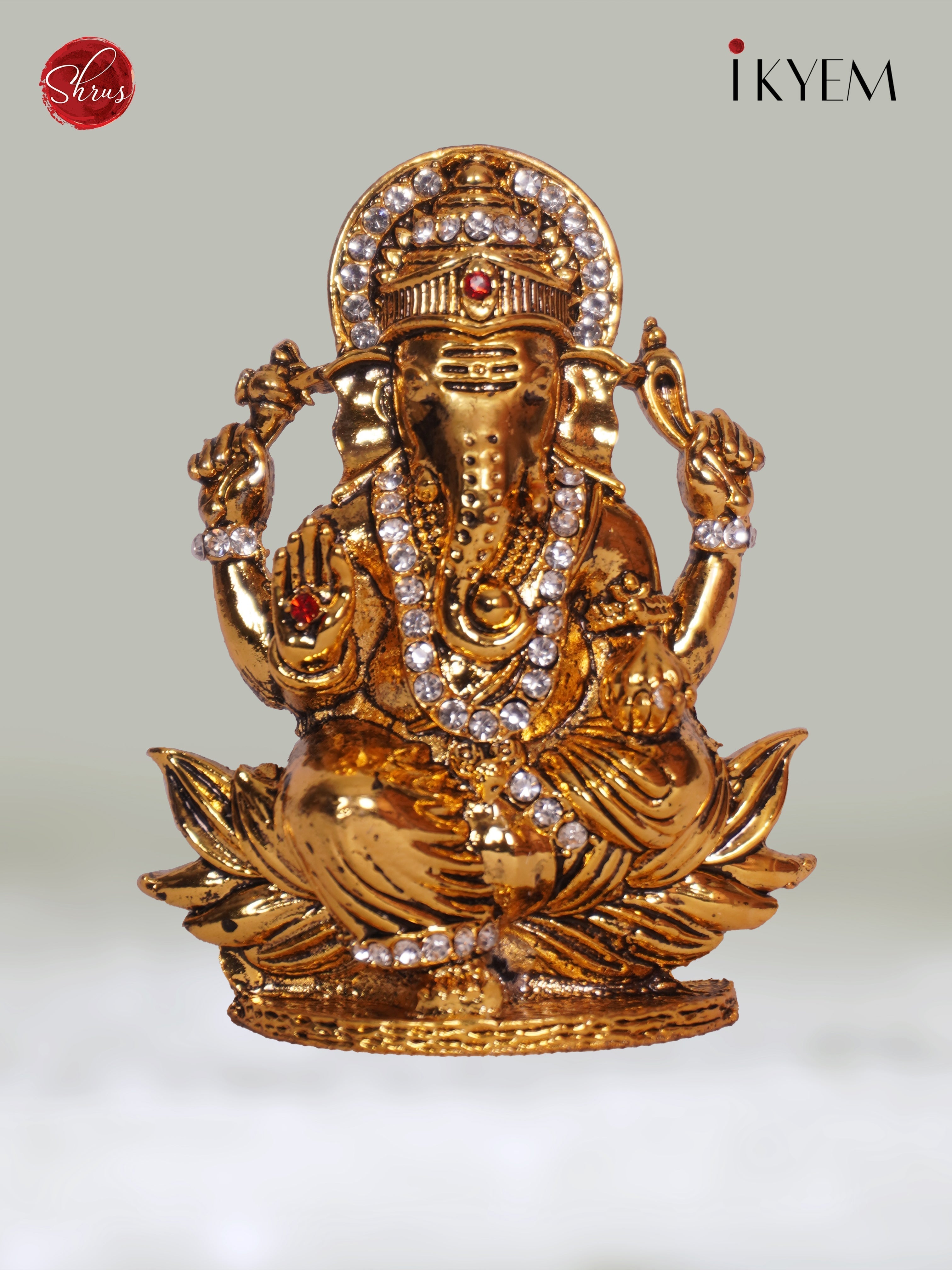 3H01038 - Gold Ganesh Idol - Shop on ShrusEternity.com