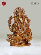 3H01038 - Gold Ganesh Idol - Shop on ShrusEternity.com