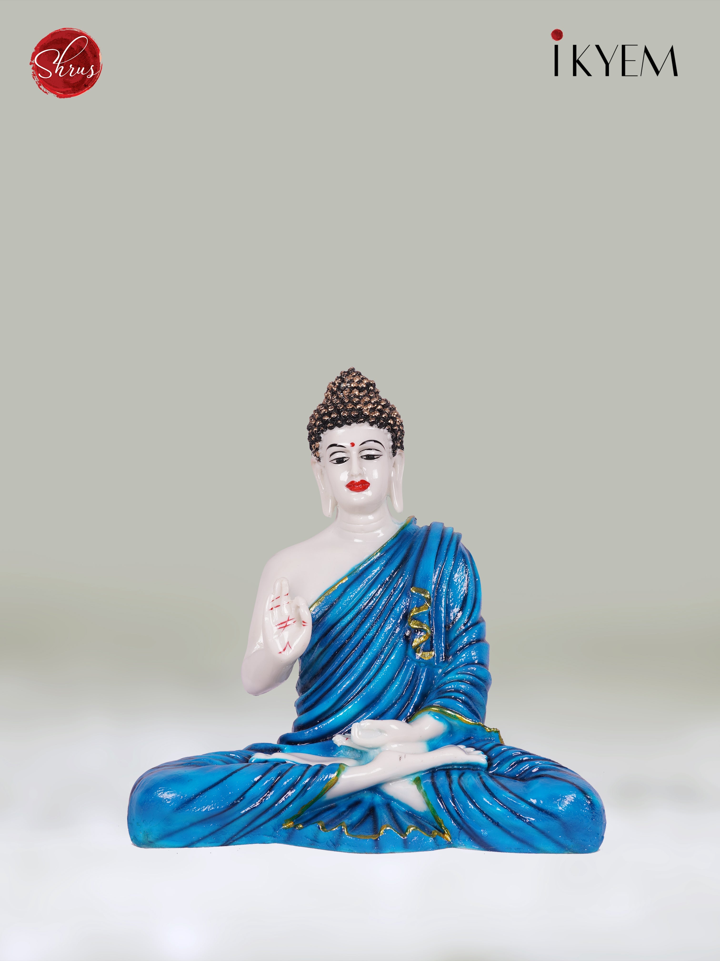 Lord Buddha Blue Polyresin Idol