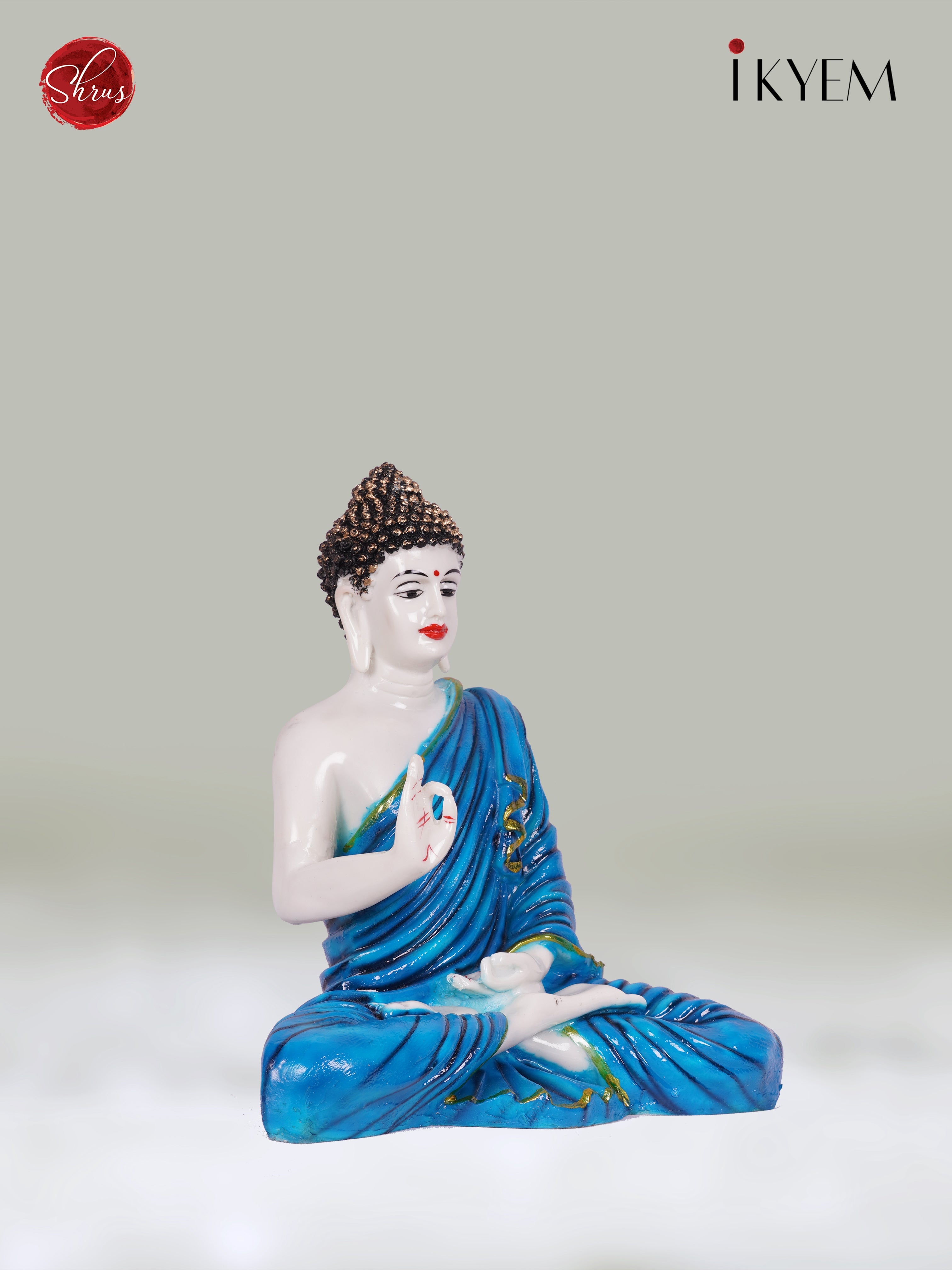 Lord Buddha Blue Polyresin Idol