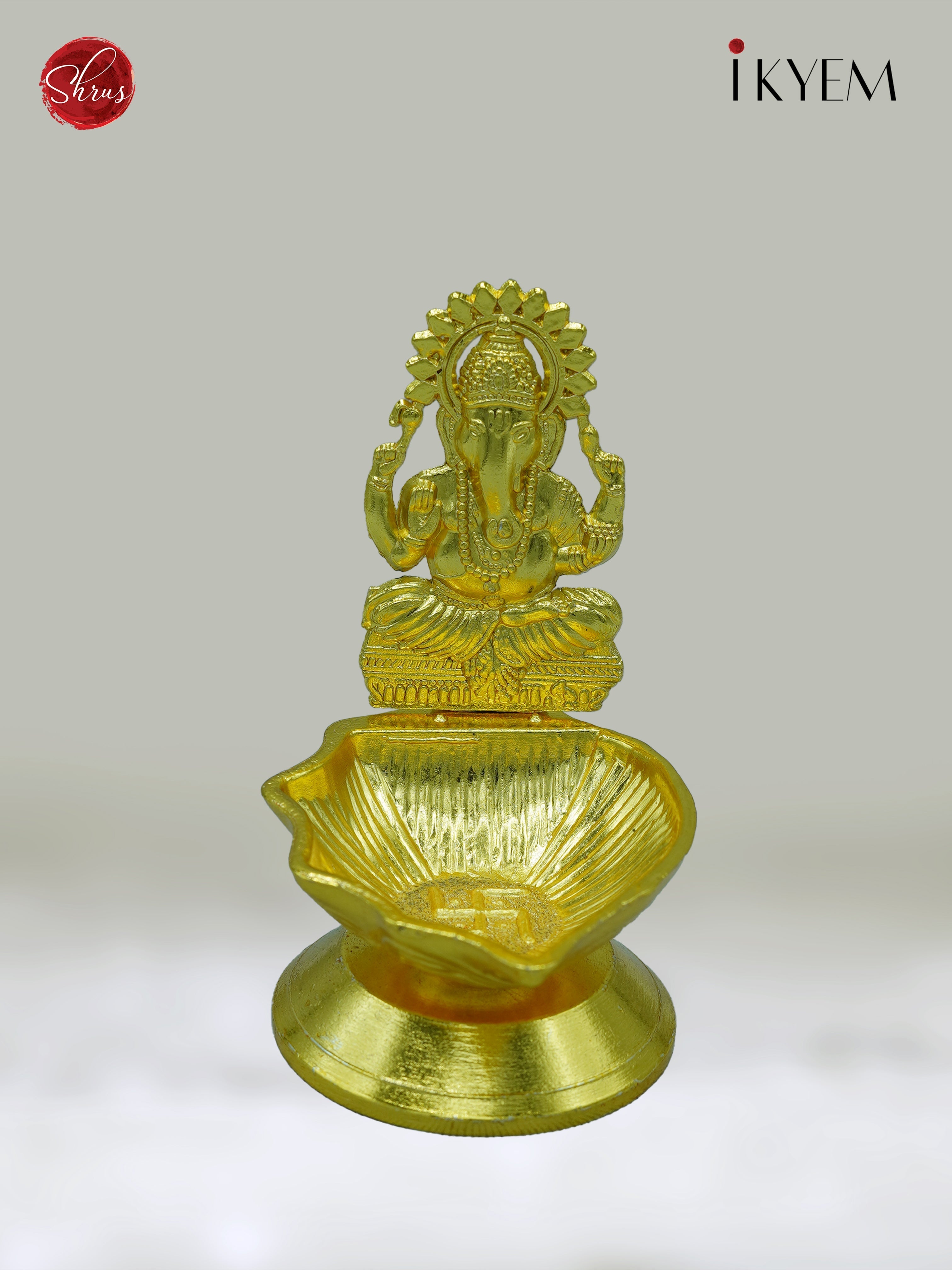 Gold Plated Ganesha Lamp