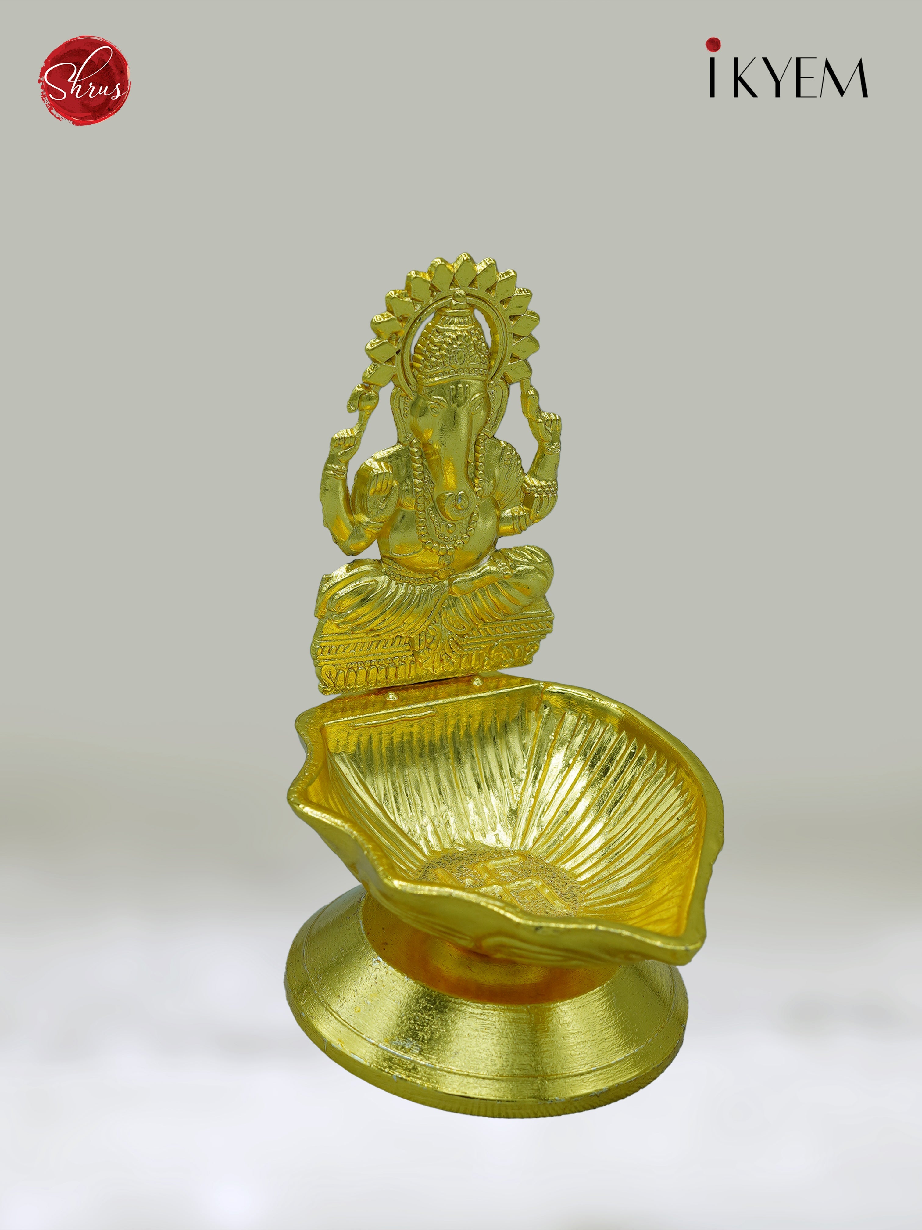 Gold Plated Ganesha Lamp