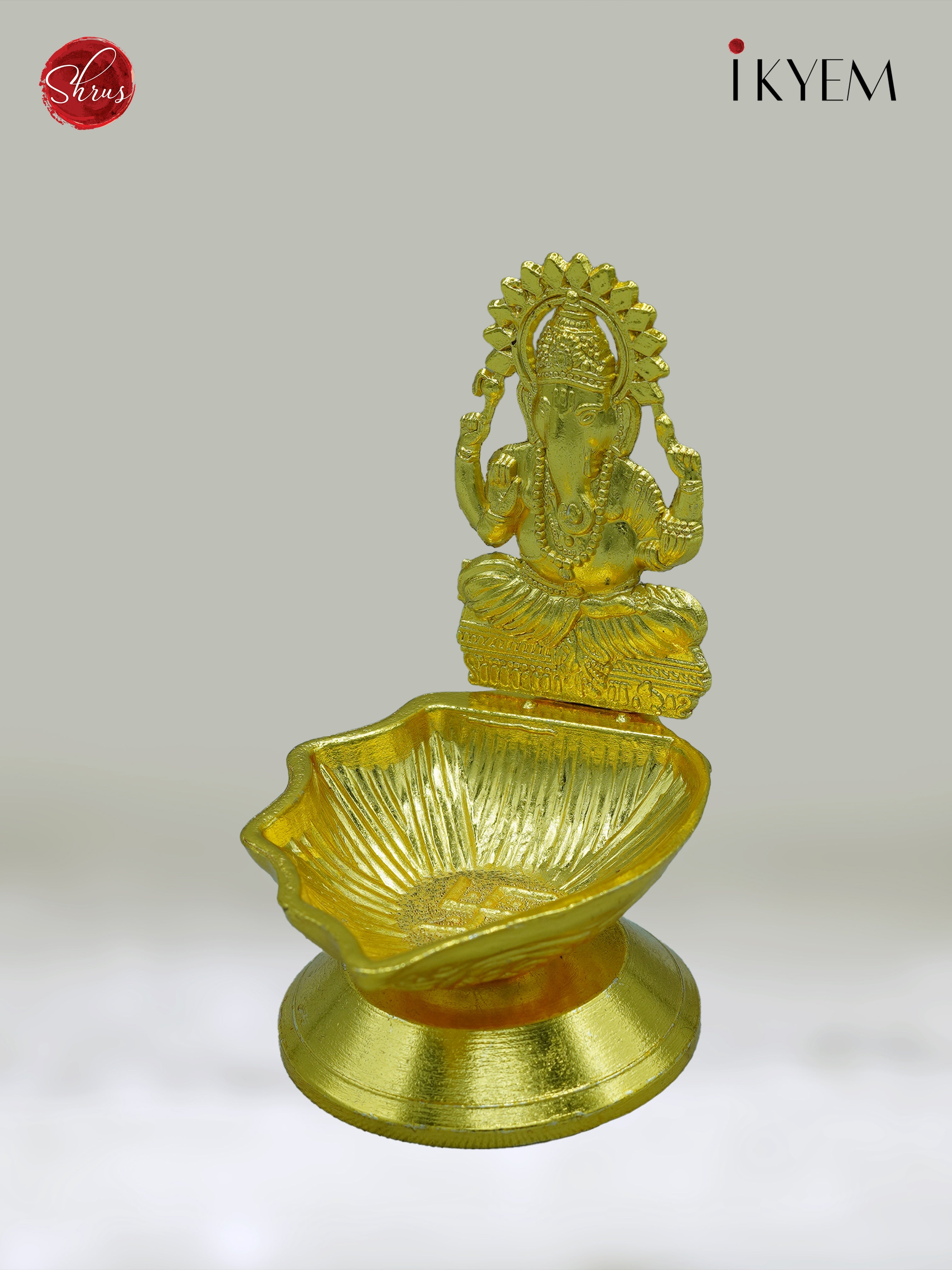 Gold Plated Ganesha Lamp