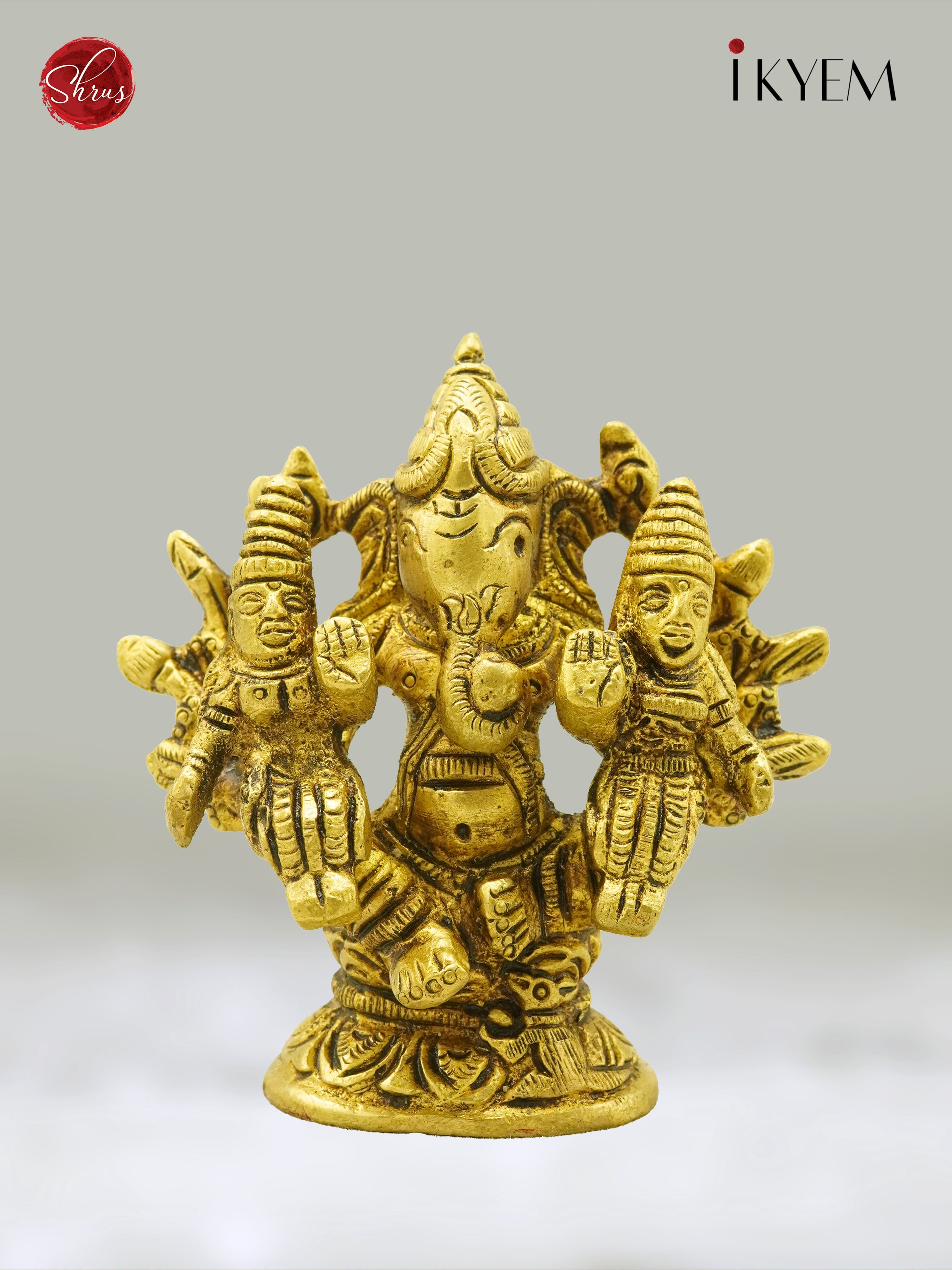 Riddhi Siddhi Ganesh Brass Idol