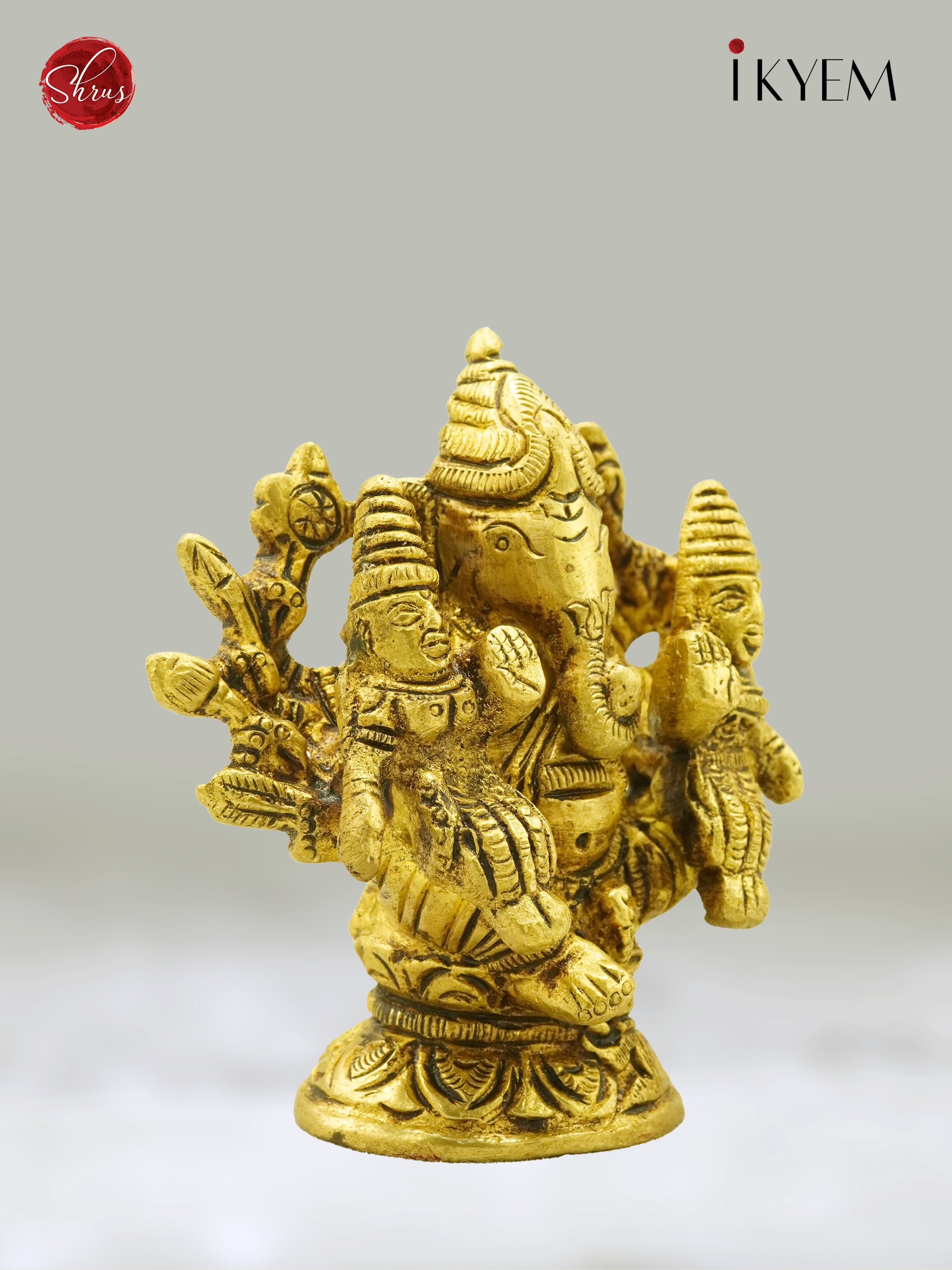 Riddhi Siddhi Ganesh Brass Idol