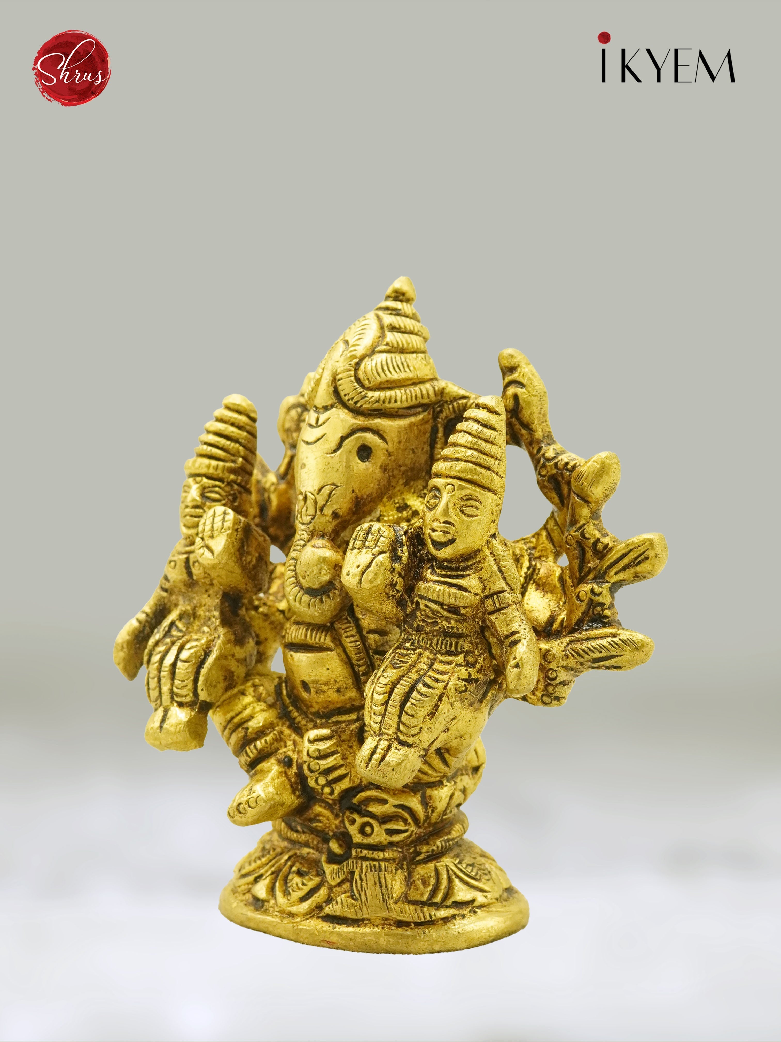 Riddhi Siddhi Ganesh Brass Idol