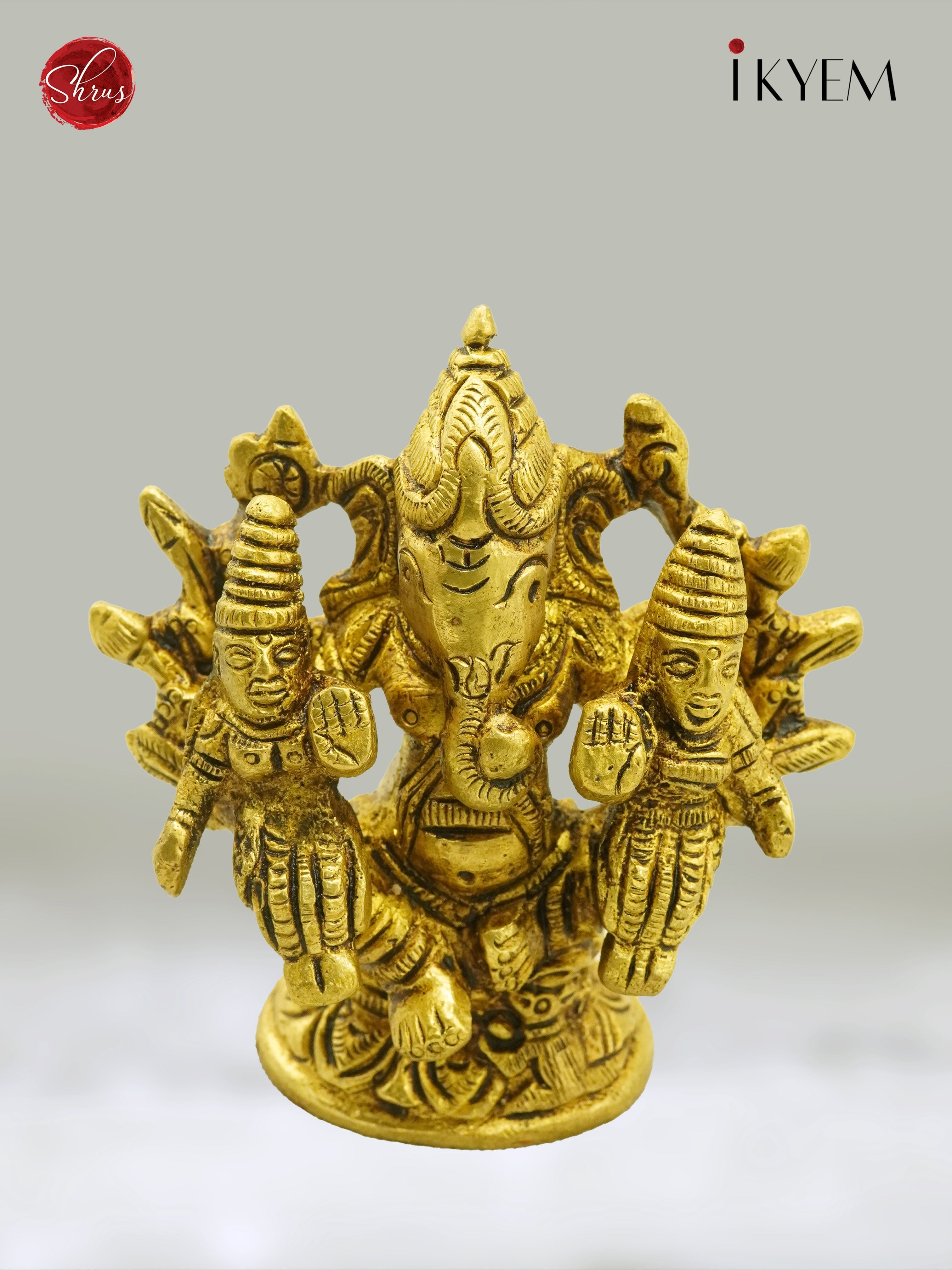 Riddhi Siddhi Ganesh Brass Idol