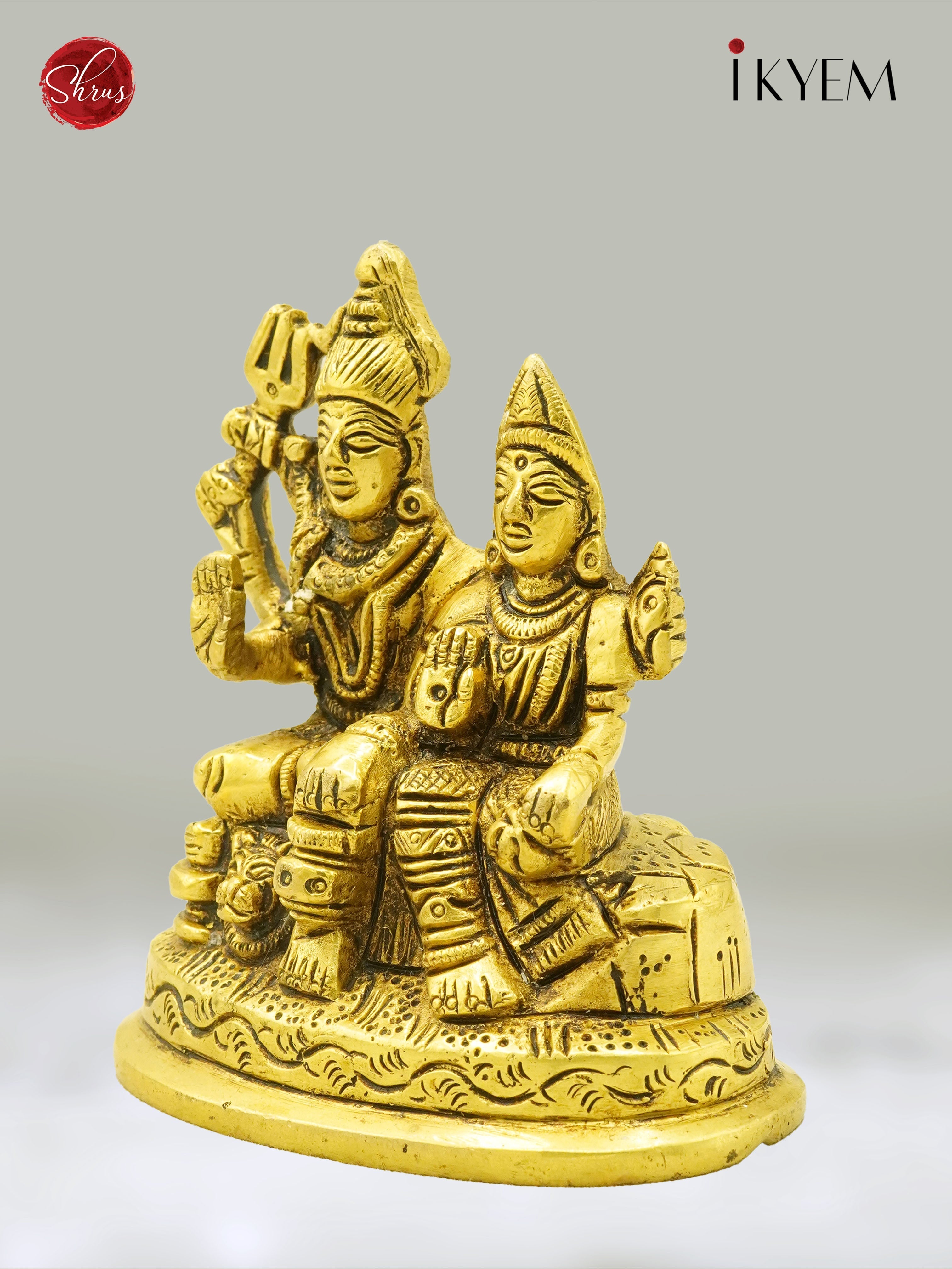 Shiv Parvathy Brass Idol -3.5 Inch - 3K22007