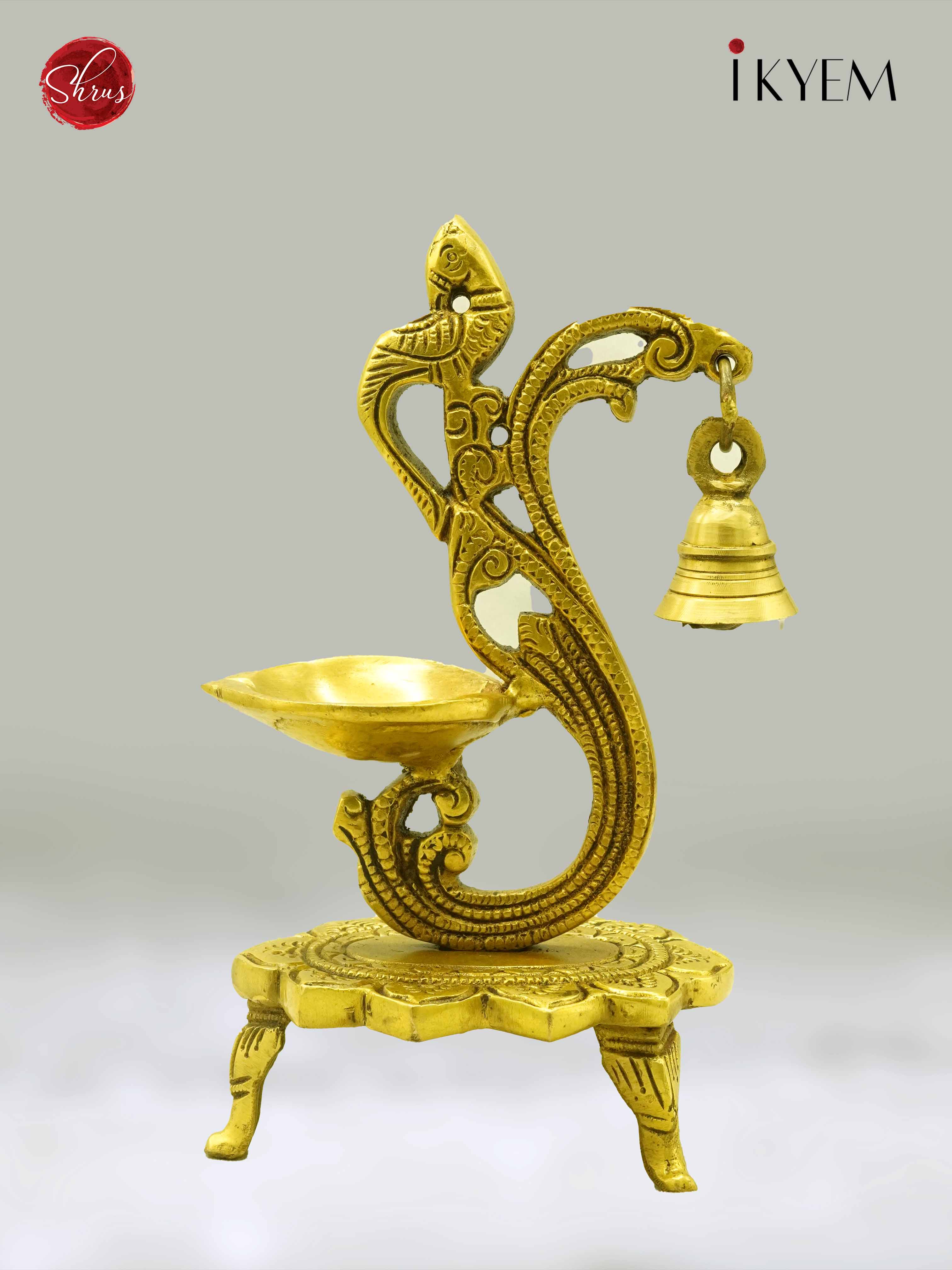 Parrot brass diya with bell - Return Gift