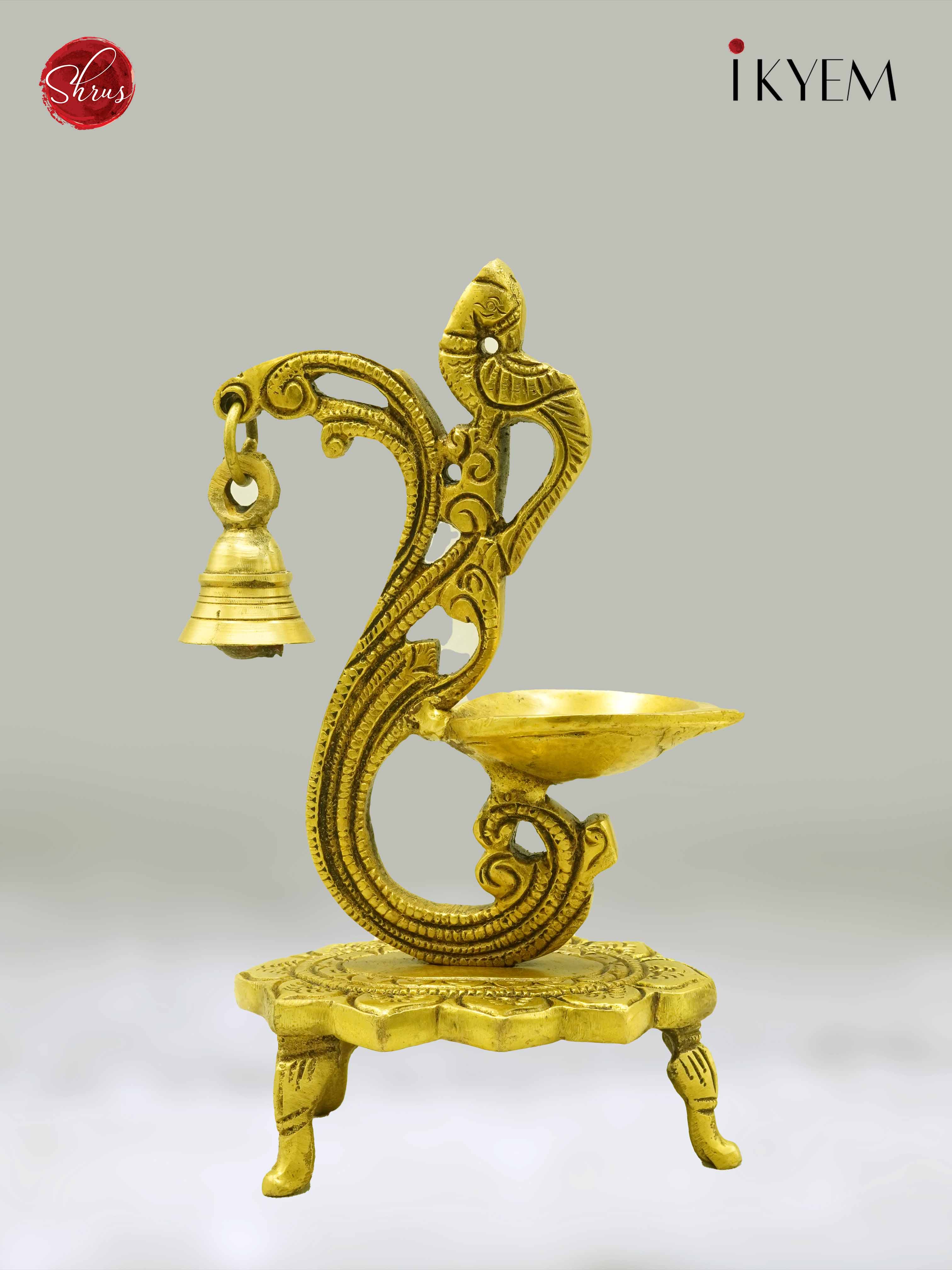 Parrot brass diya with bell - Return Gift