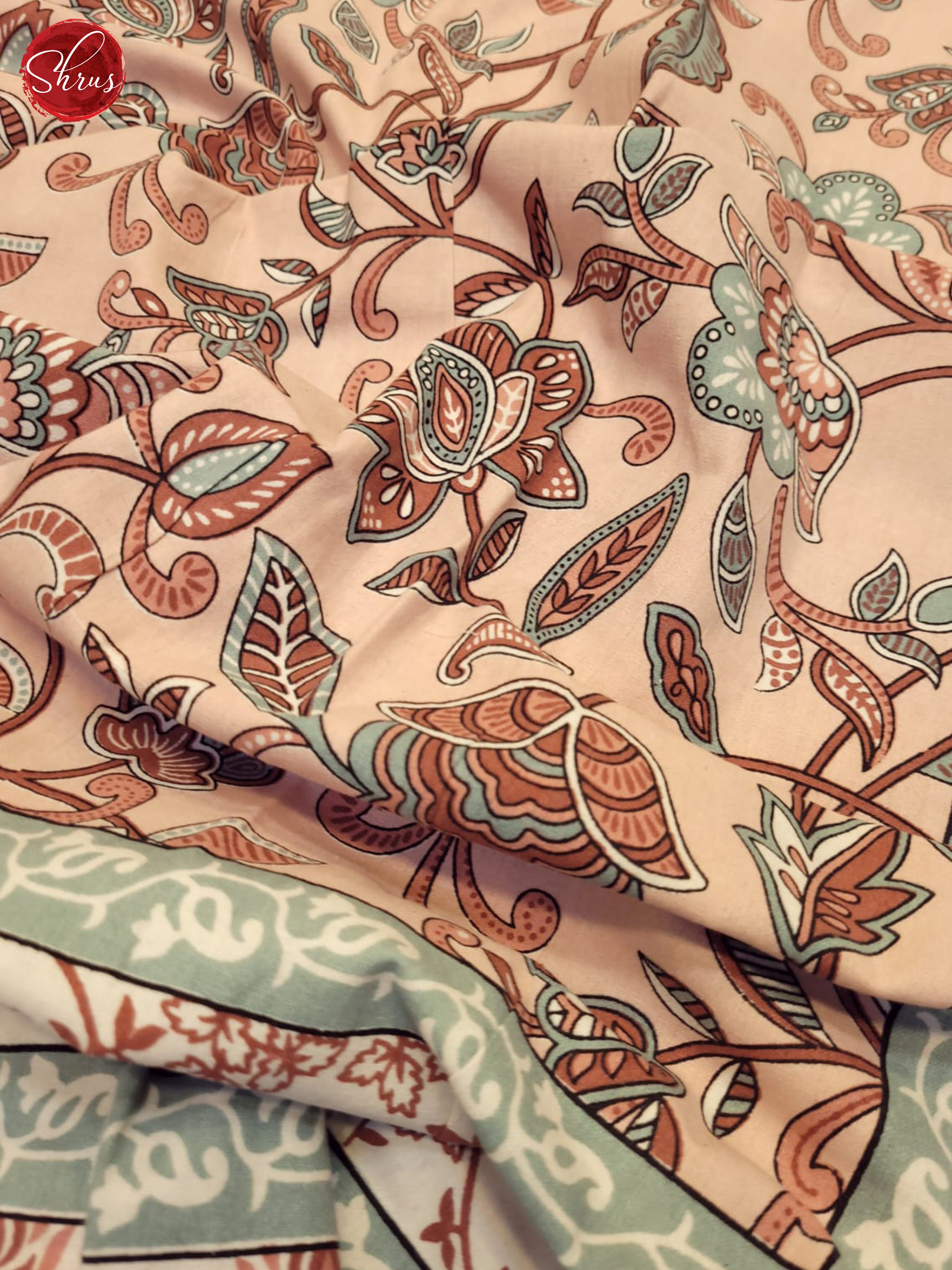 Dusty Pink & Cream  - Jaipuri Printed Double Bed Spread