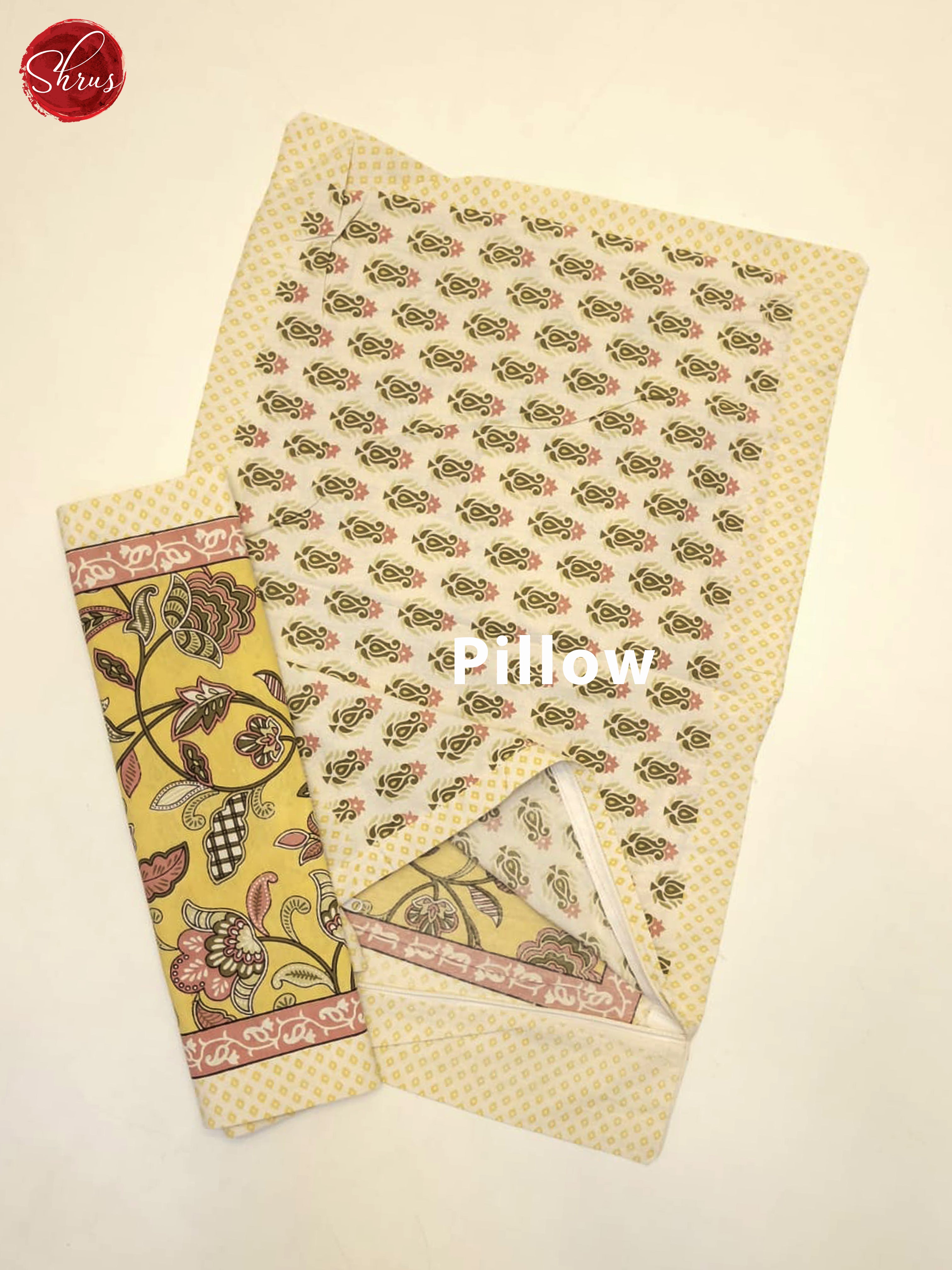 Light Yellow & Cream - Jaipuri Printed Double Bed Spread