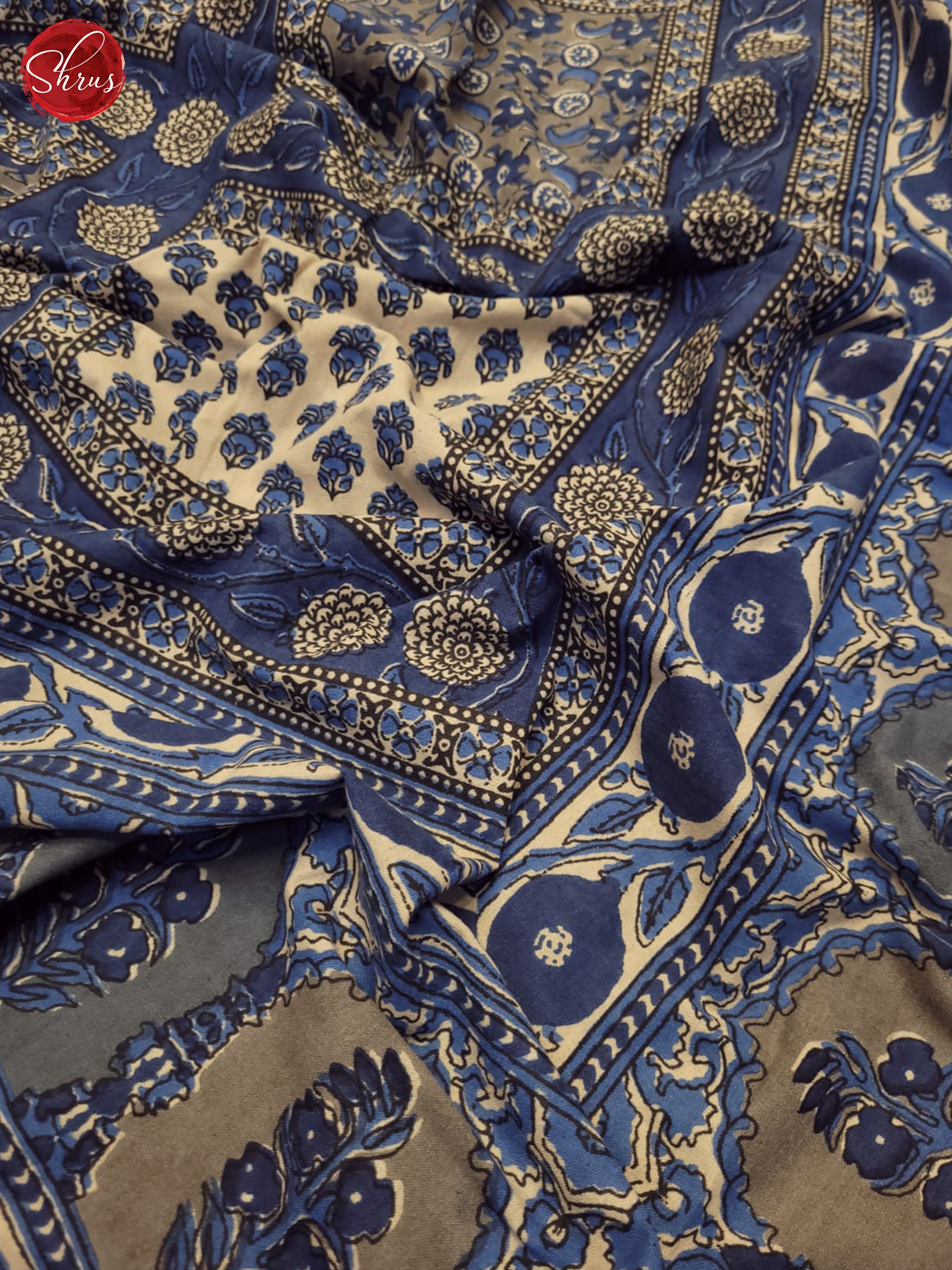 Blue & Grey - Jaipuri Printed Double Bed Spread
