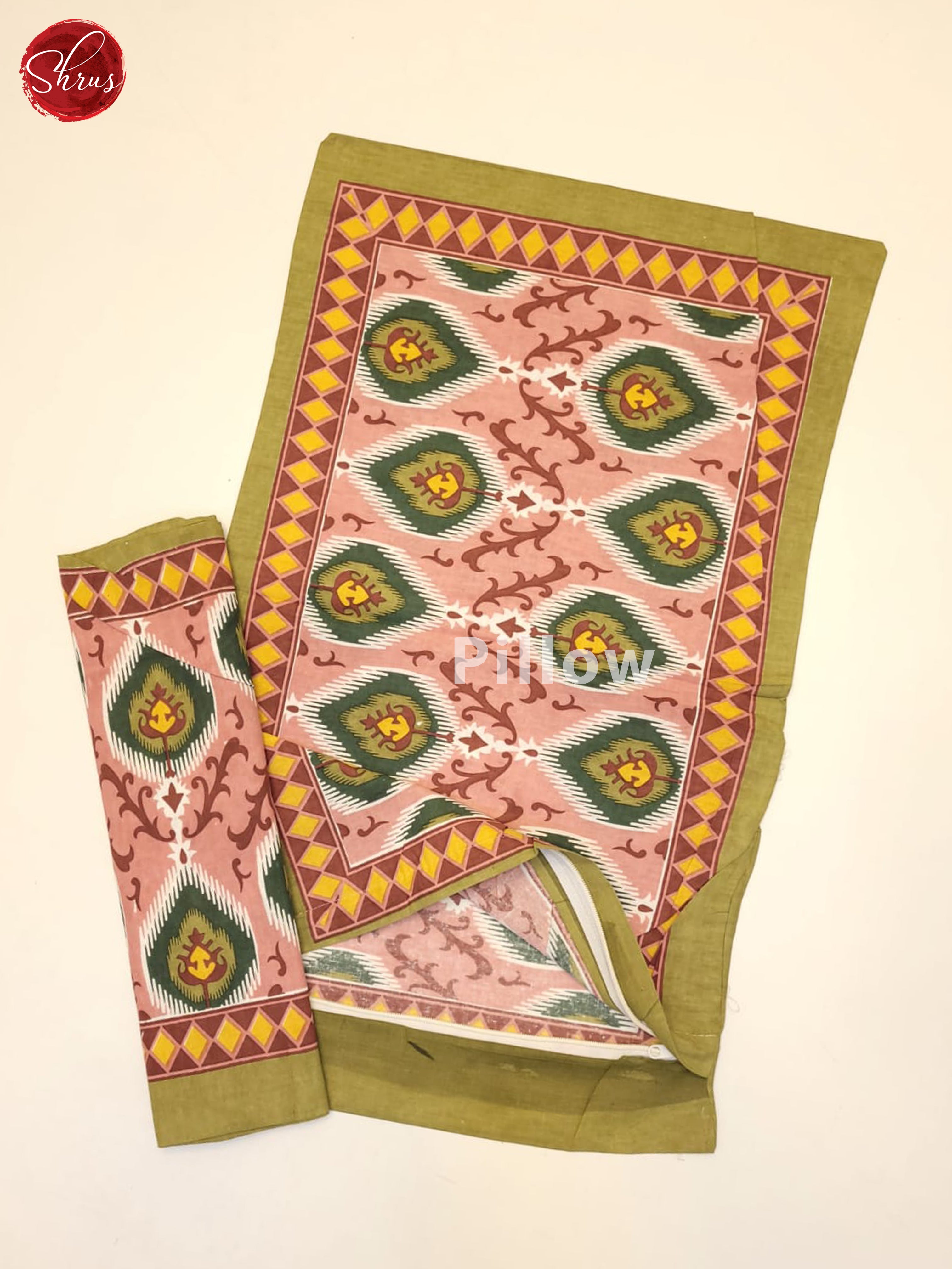 pink  & Green - Jaipuri Printed Double Bed Spread