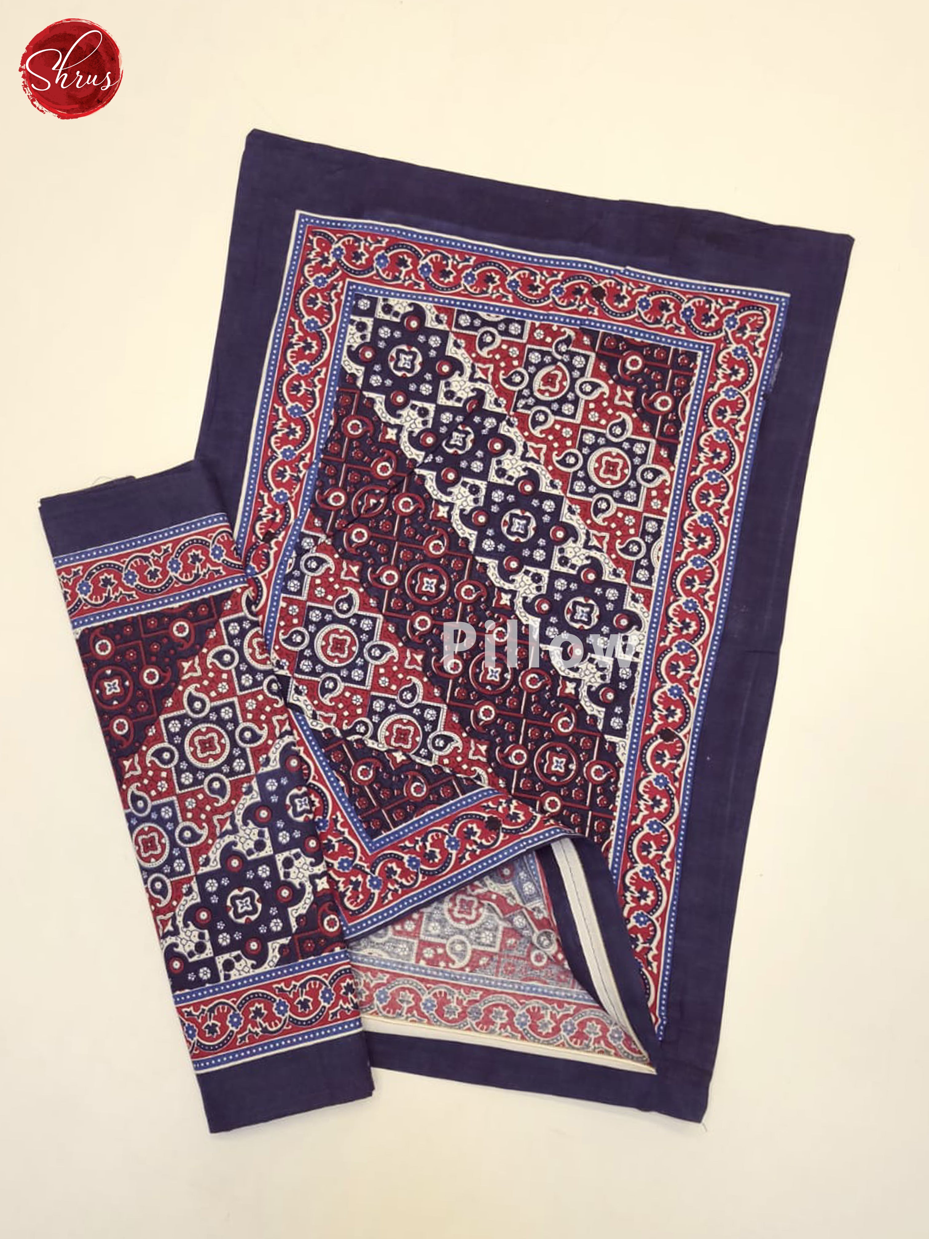 Blue & Red - Jaipuri Printed Double Bed Spread