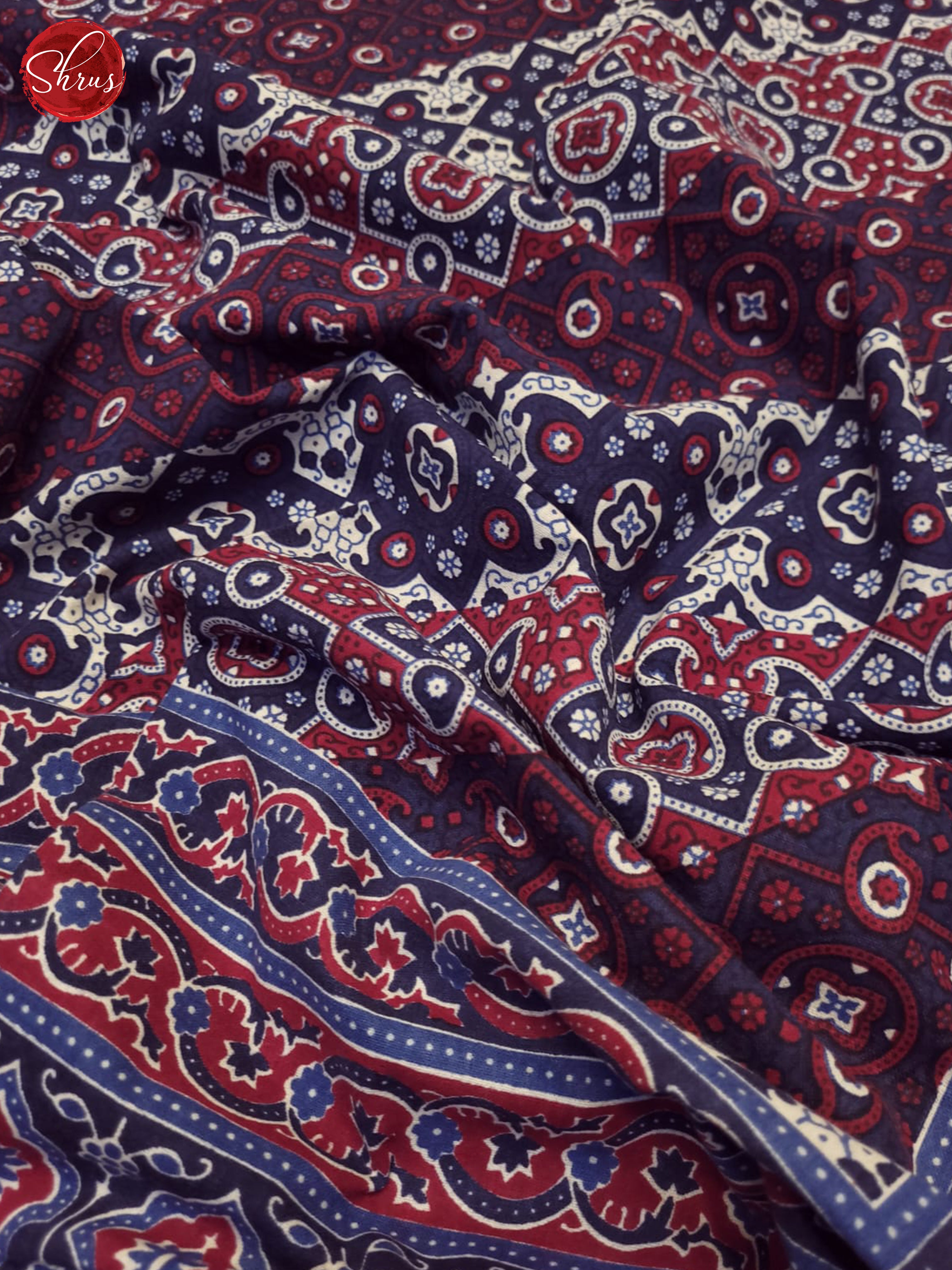 Blue & Red - Jaipuri Printed Double Bed Spread