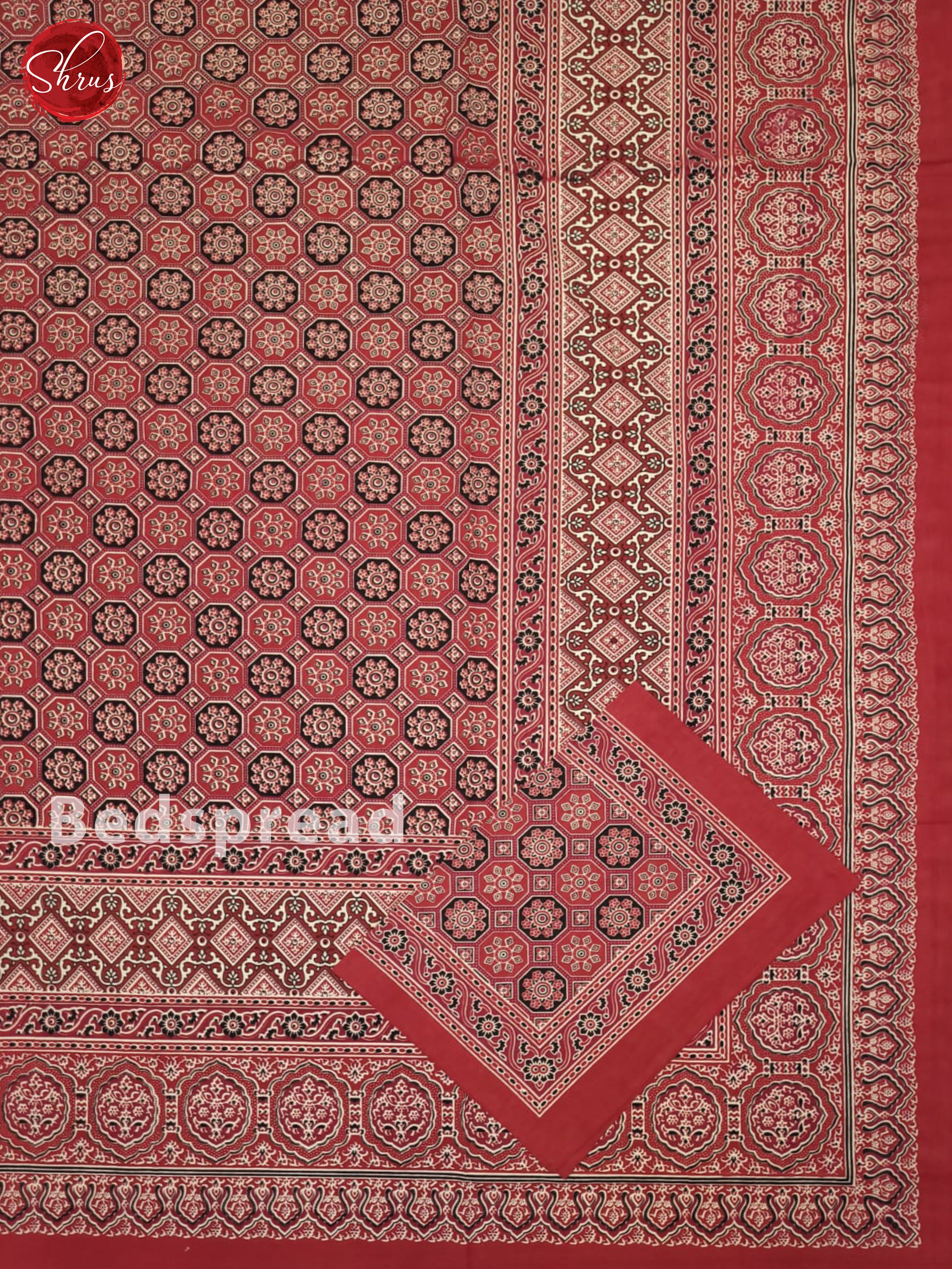 Red & Black - Jaipuri Printed Double Bed Spread