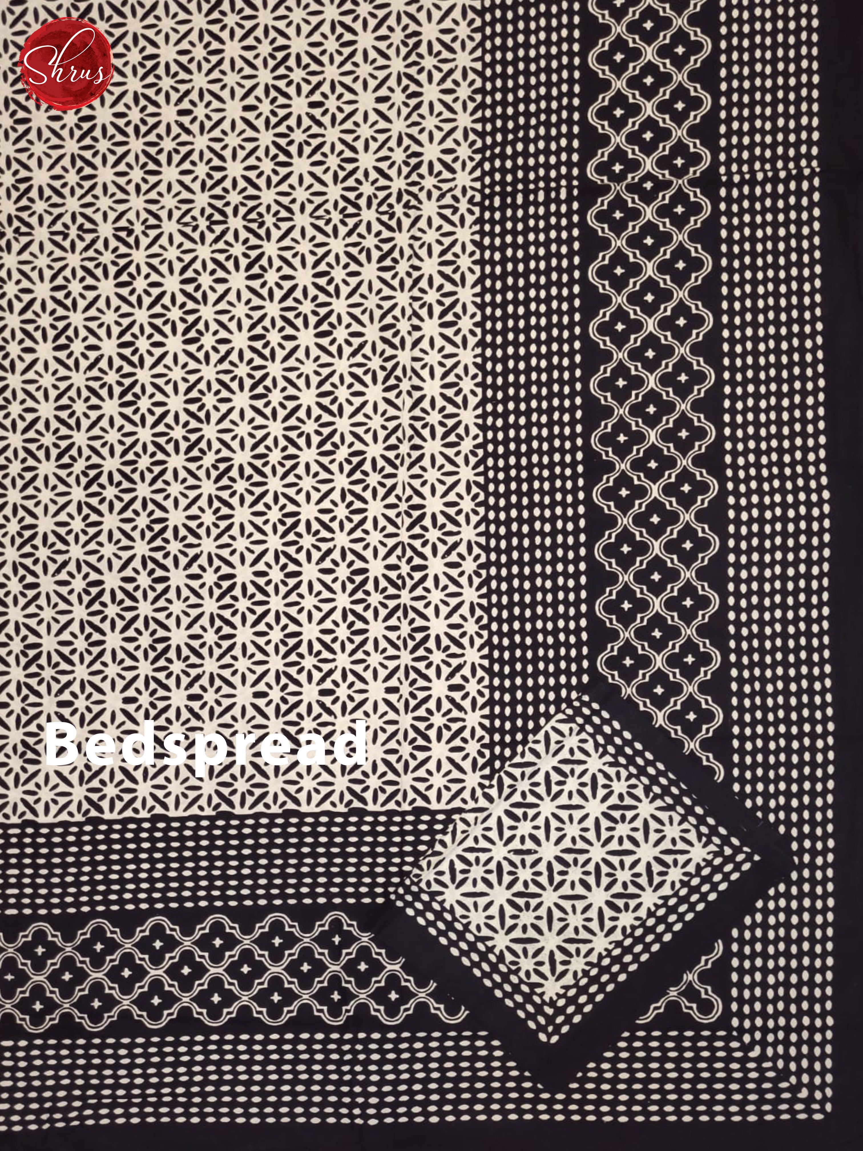White & Black- Jaipuri Printed Double Bed Spread