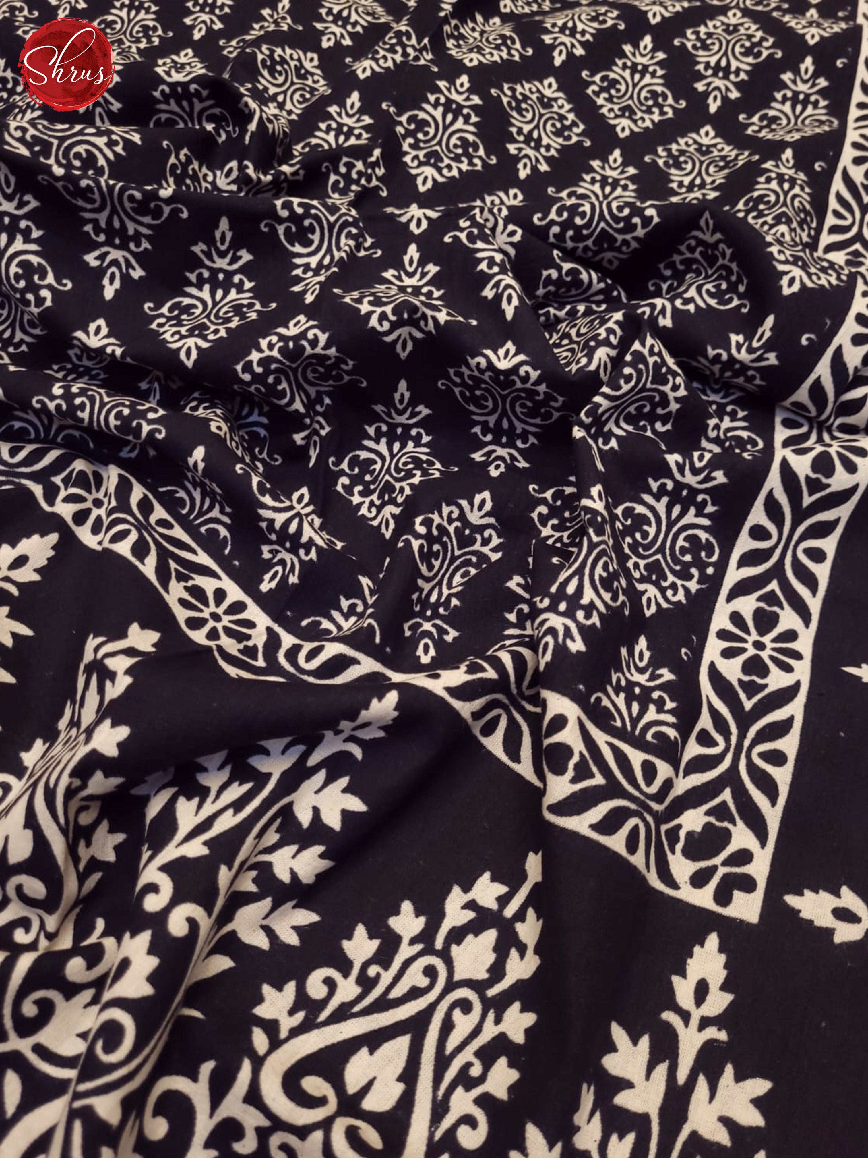 Black- Jaipuri Printed  Double Bed Sheet